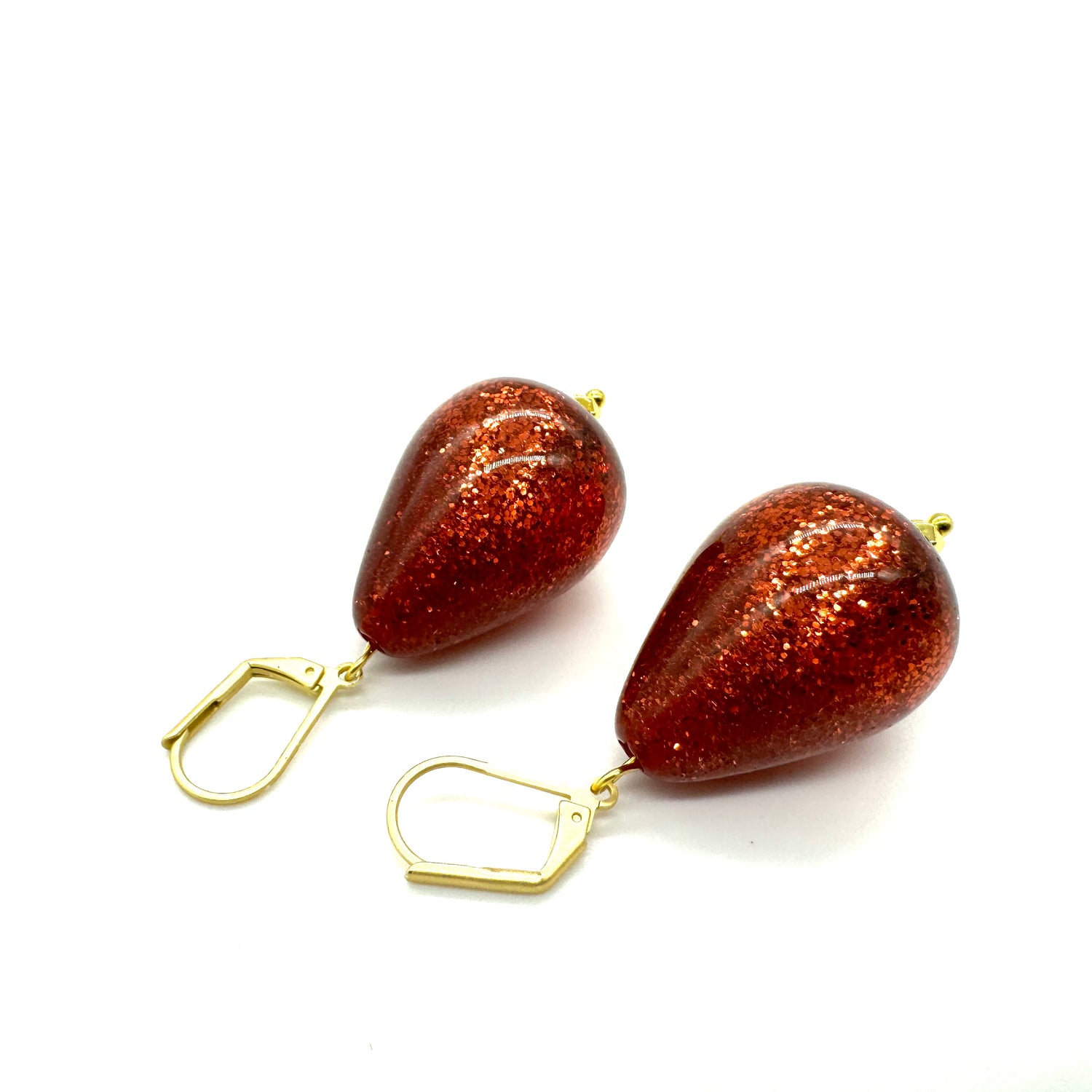 Glitter Bomb Cherry Red Drop Earrings