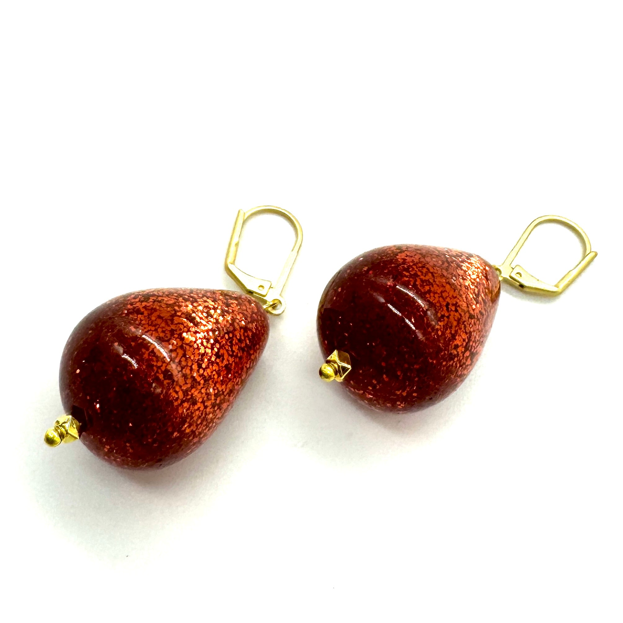 Glitter Bomb Cherry Red Drop Earrings