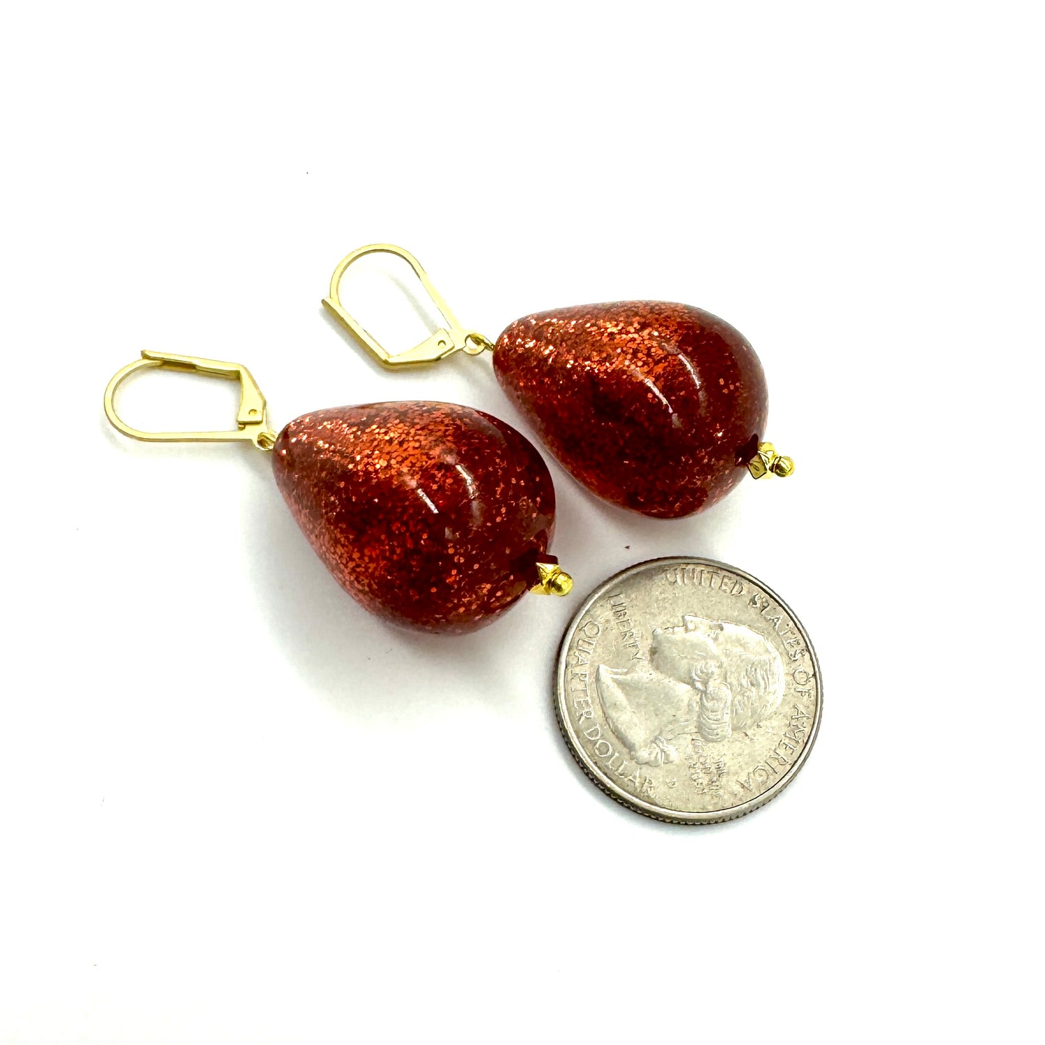 Glitter Bomb Cherry Red Drop Earrings