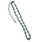 Emerald green glitter beaded hand wired necklace