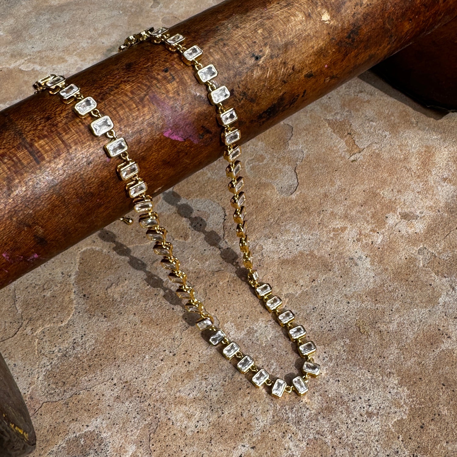 Solenne Baguette Necklace - Leetie Finery Collection