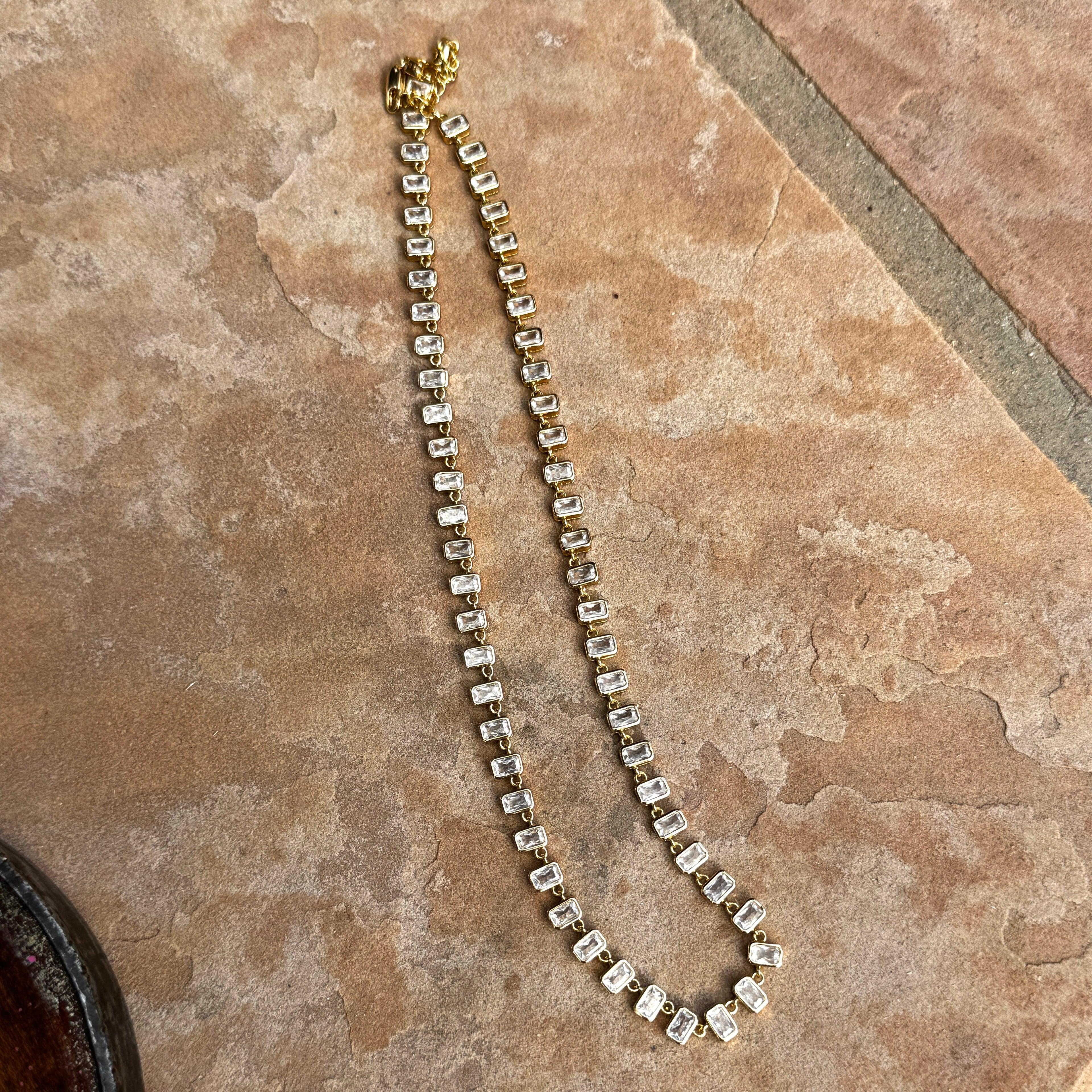 Solenne Baguette Necklace - Leetie Finery Collection