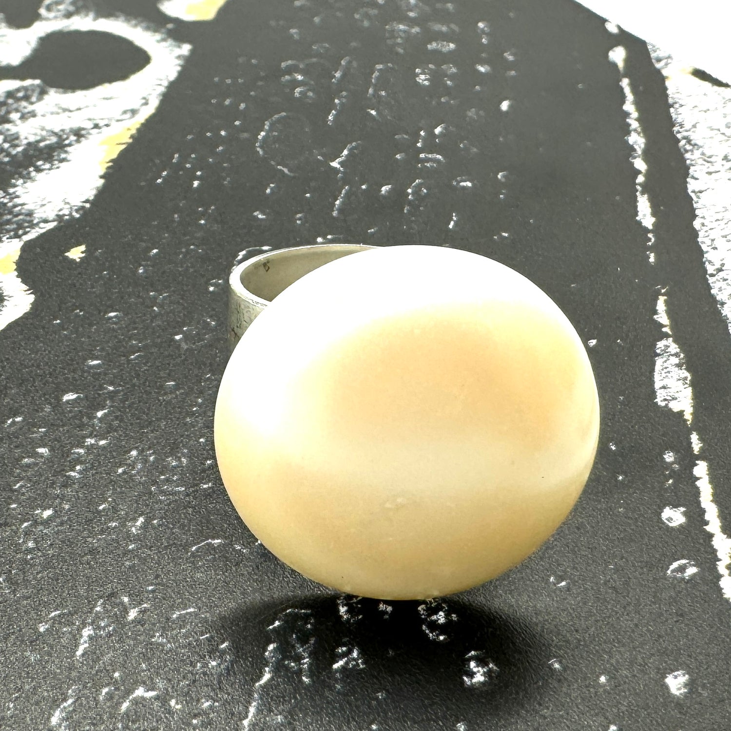 Luster Pearl Resin Cocktail Ring