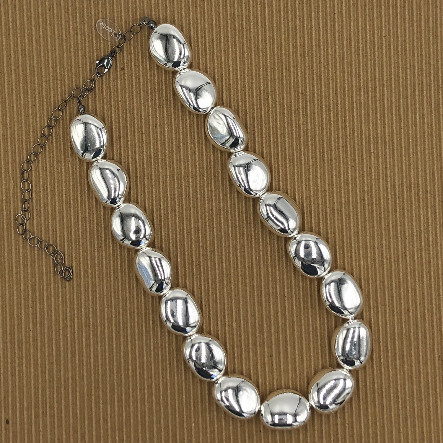 Silver Pebble Bead Marco Necklace