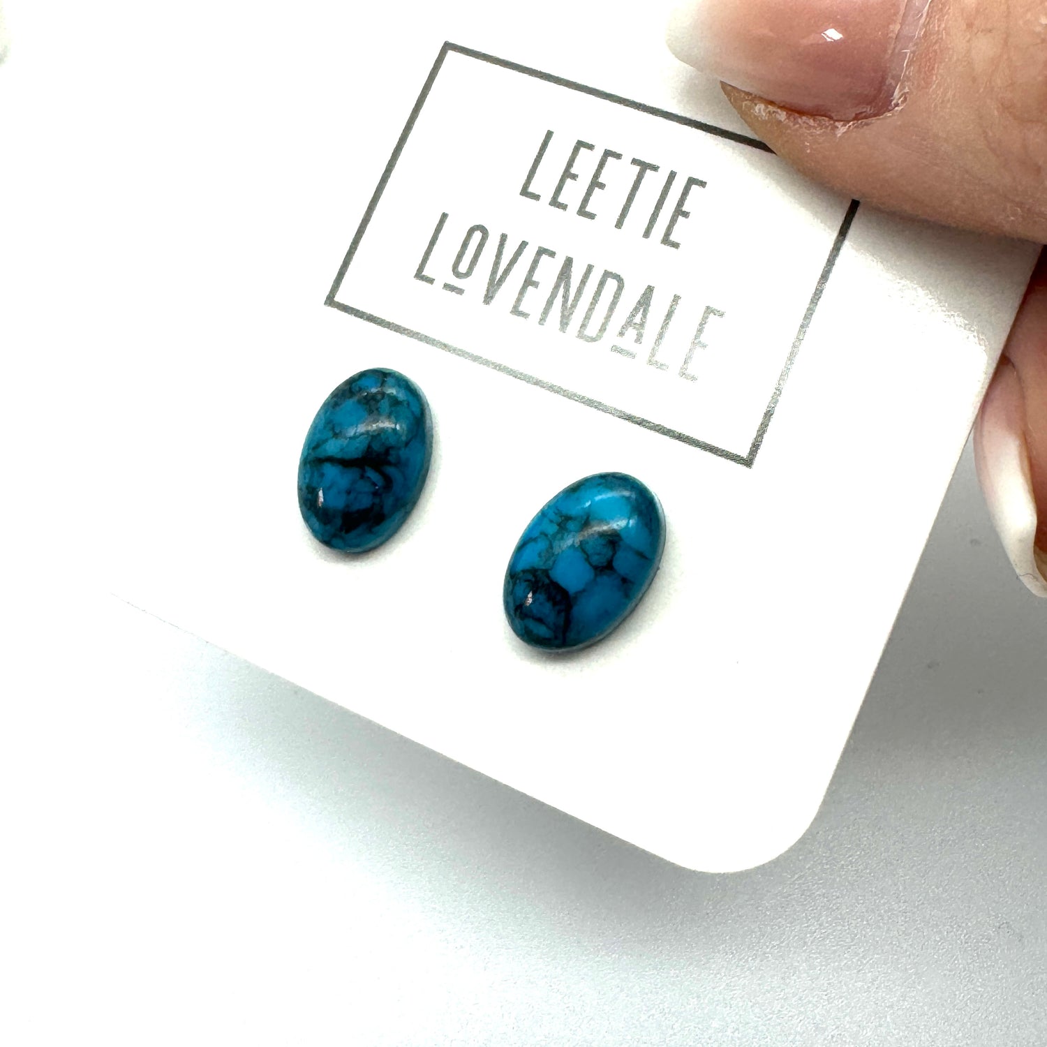 Mosaic Oval Stud Earrings