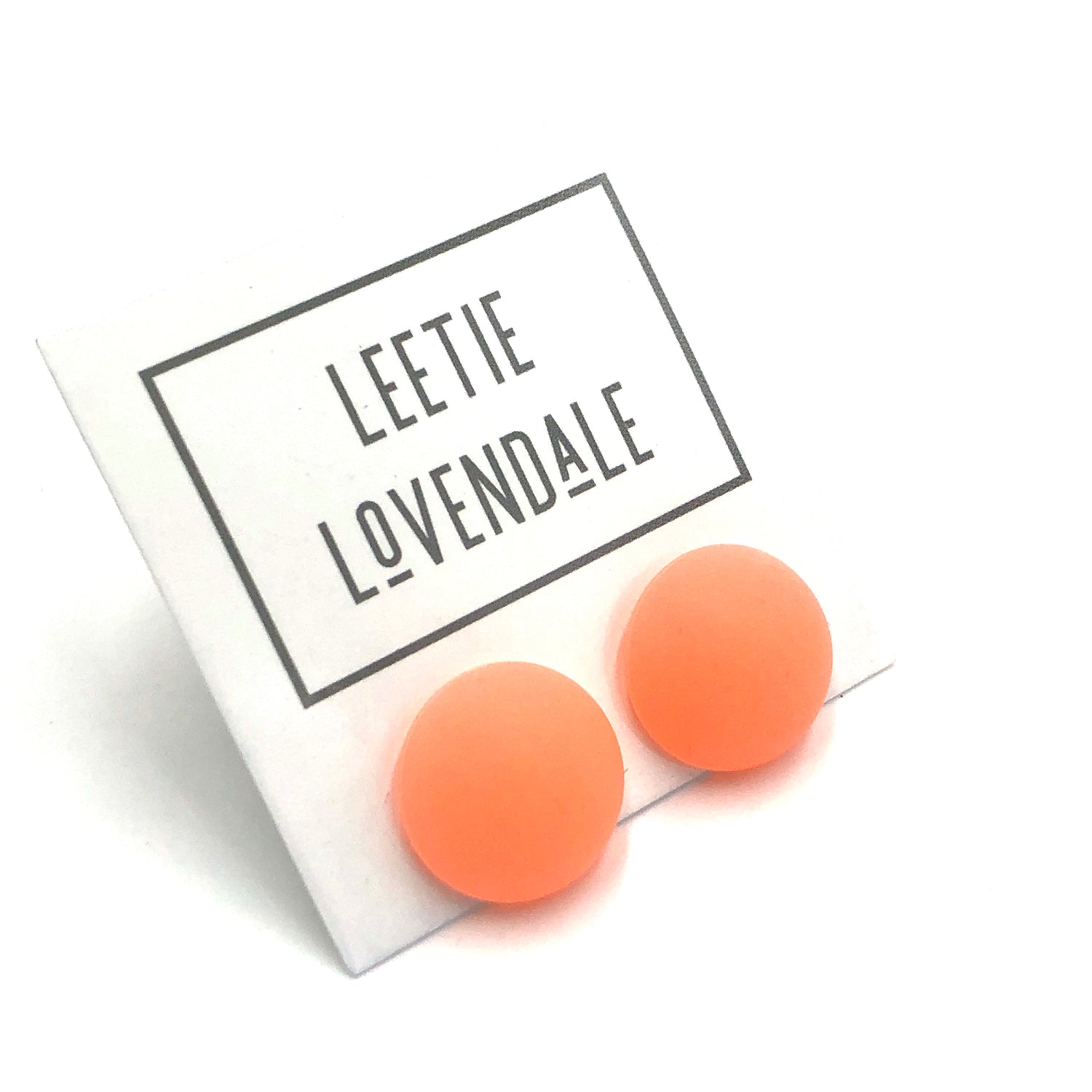Coral Frosted Retro Button Stud Earrings