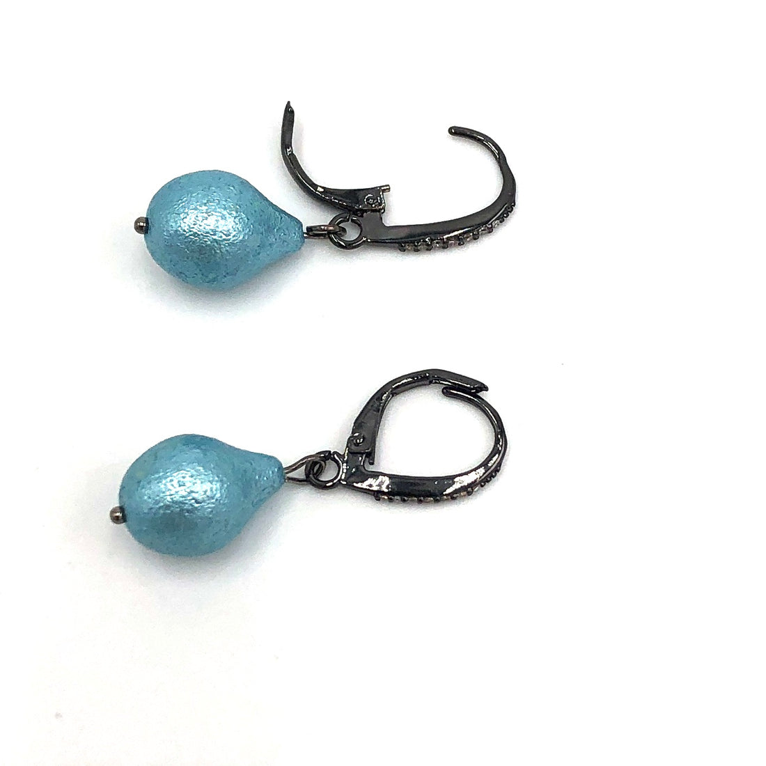 Baby Blue Pearl Drop Earrings