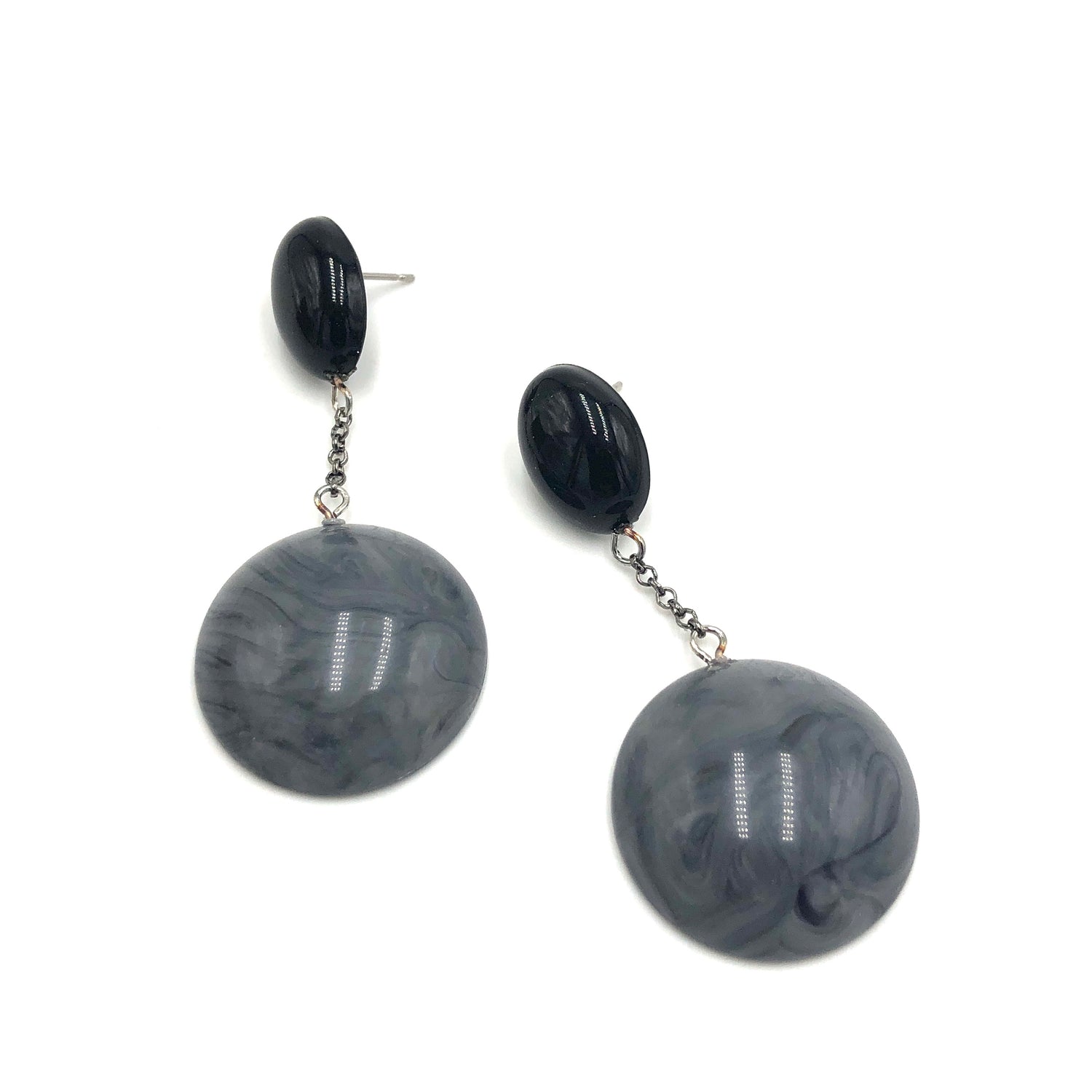 grey black earrings