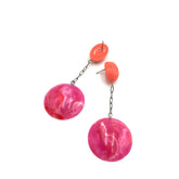 coral hot pink earrings