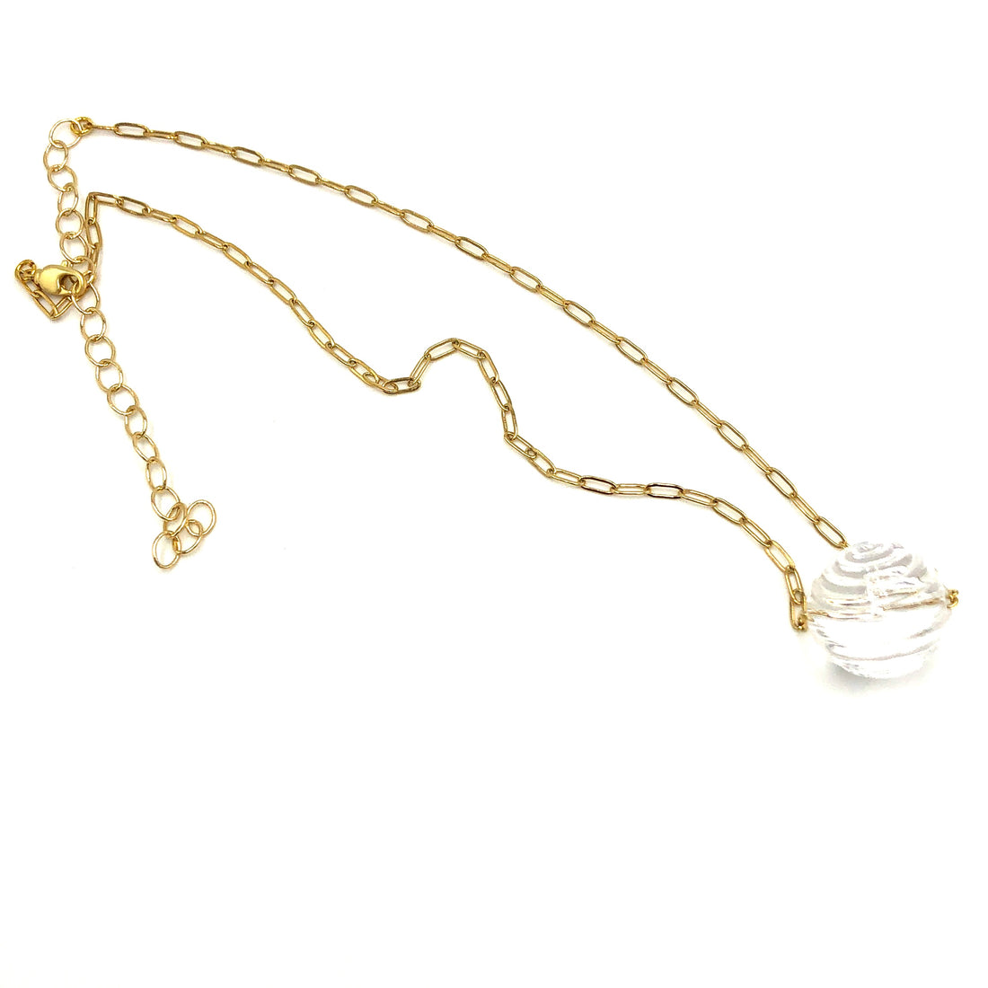 Clear Swirl Gold Chain Necklace