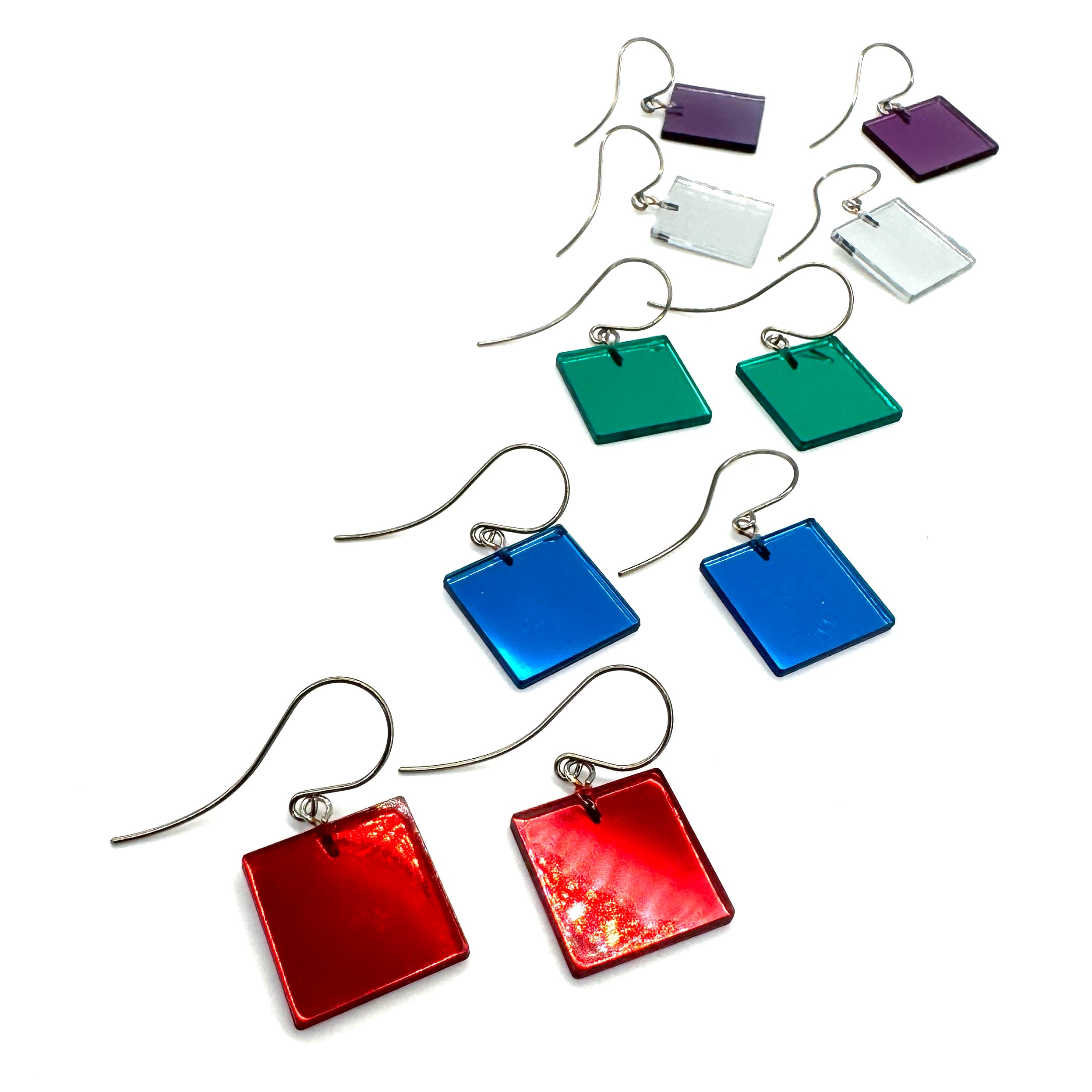 Mirror Square Drop Earrings *DOORBUSTER!*