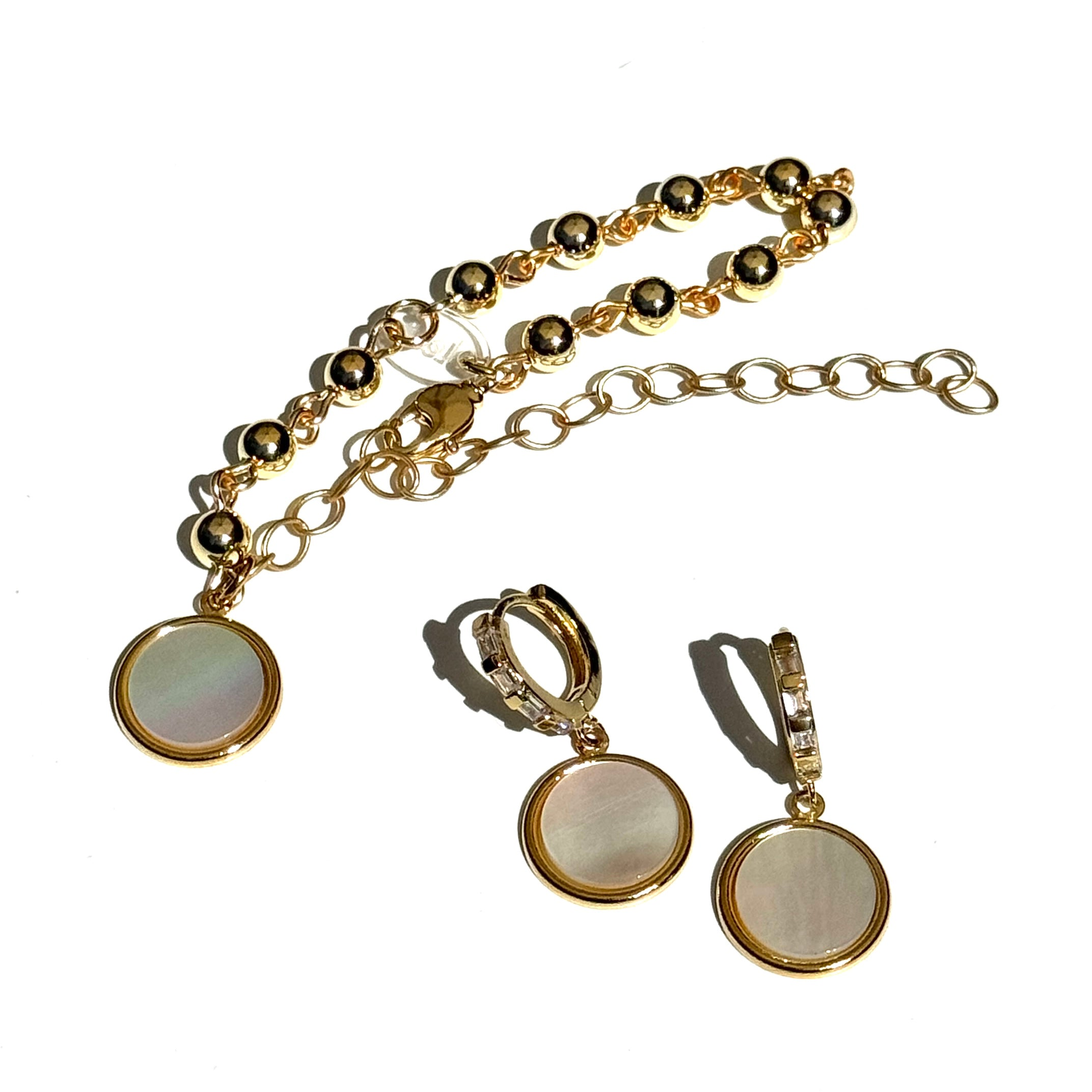 Lunar Medallion Crystal Huggie Earrings