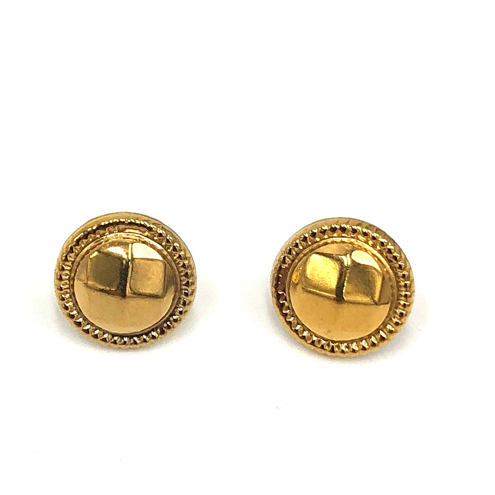 Gold Upholstery  Button Deadstock Stud Earrings *Final Sale