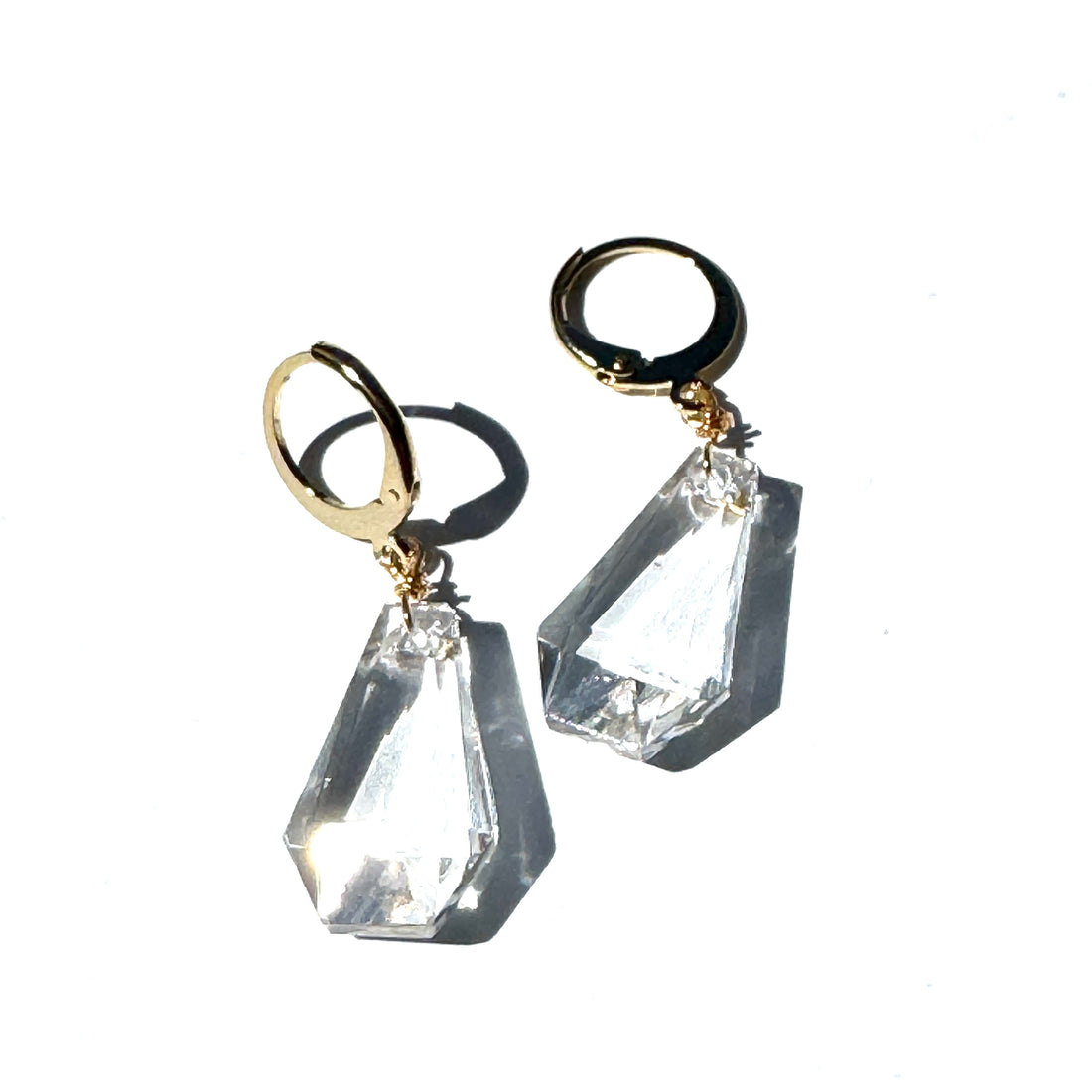 Clear Rare Czech Chandelier Glass Drop Earrings