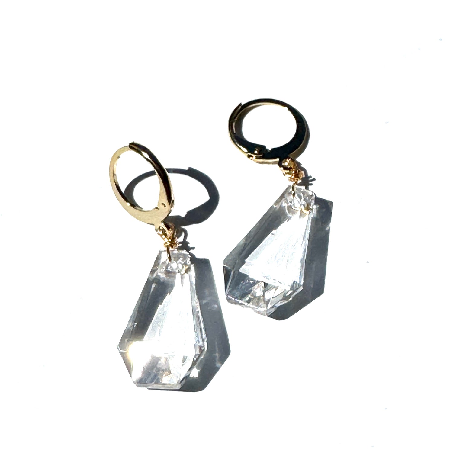 Clear Rare Czech Chandelier Glass Drop Earrings