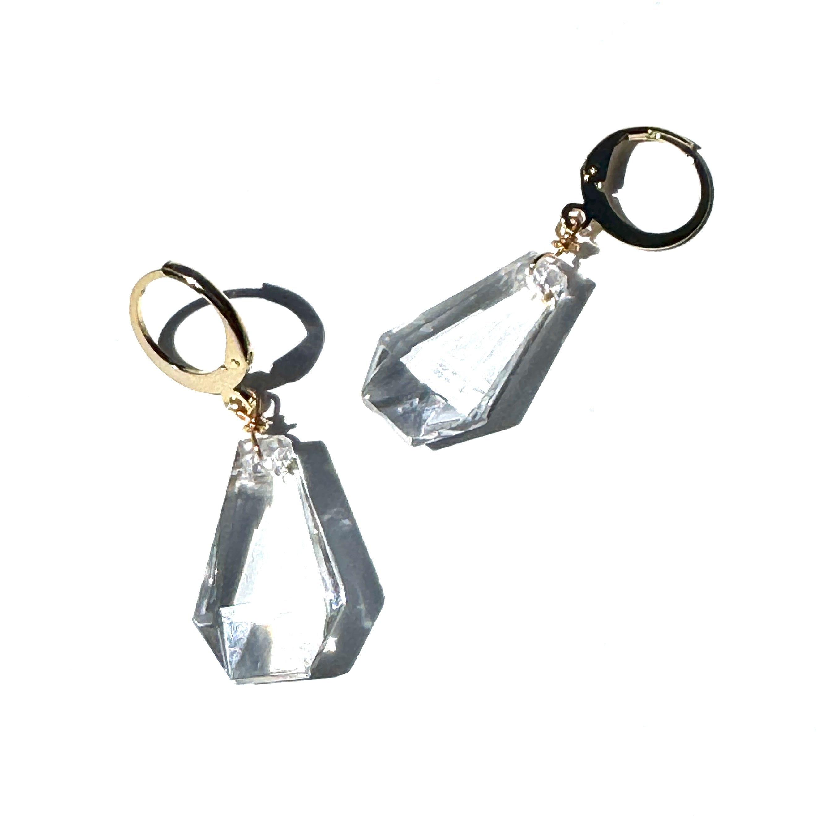 Clear Rare Czech Chandelier Glass Drop Earrings