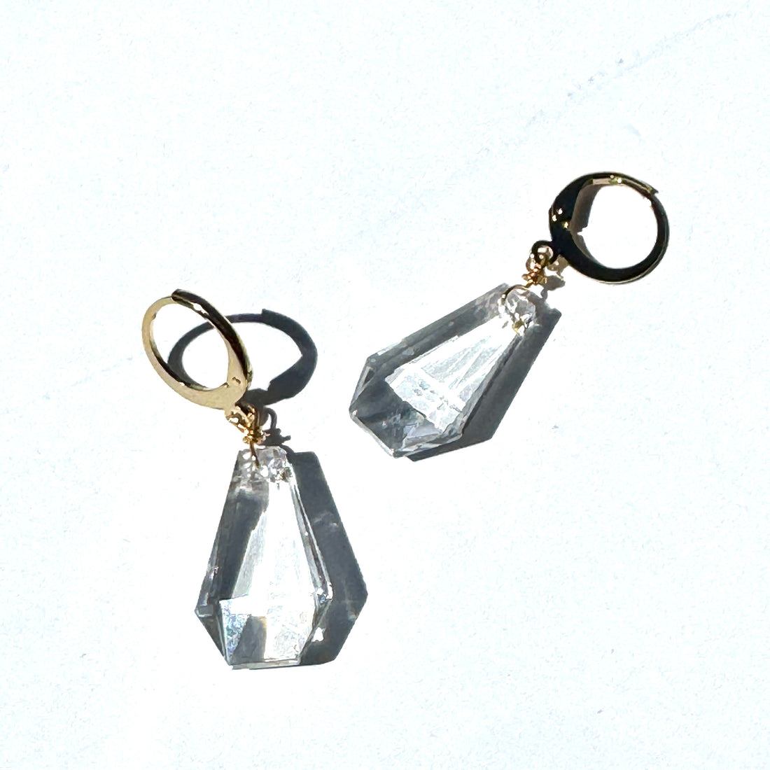 Clear Rare Czech Chandelier Glass Drop Earrings