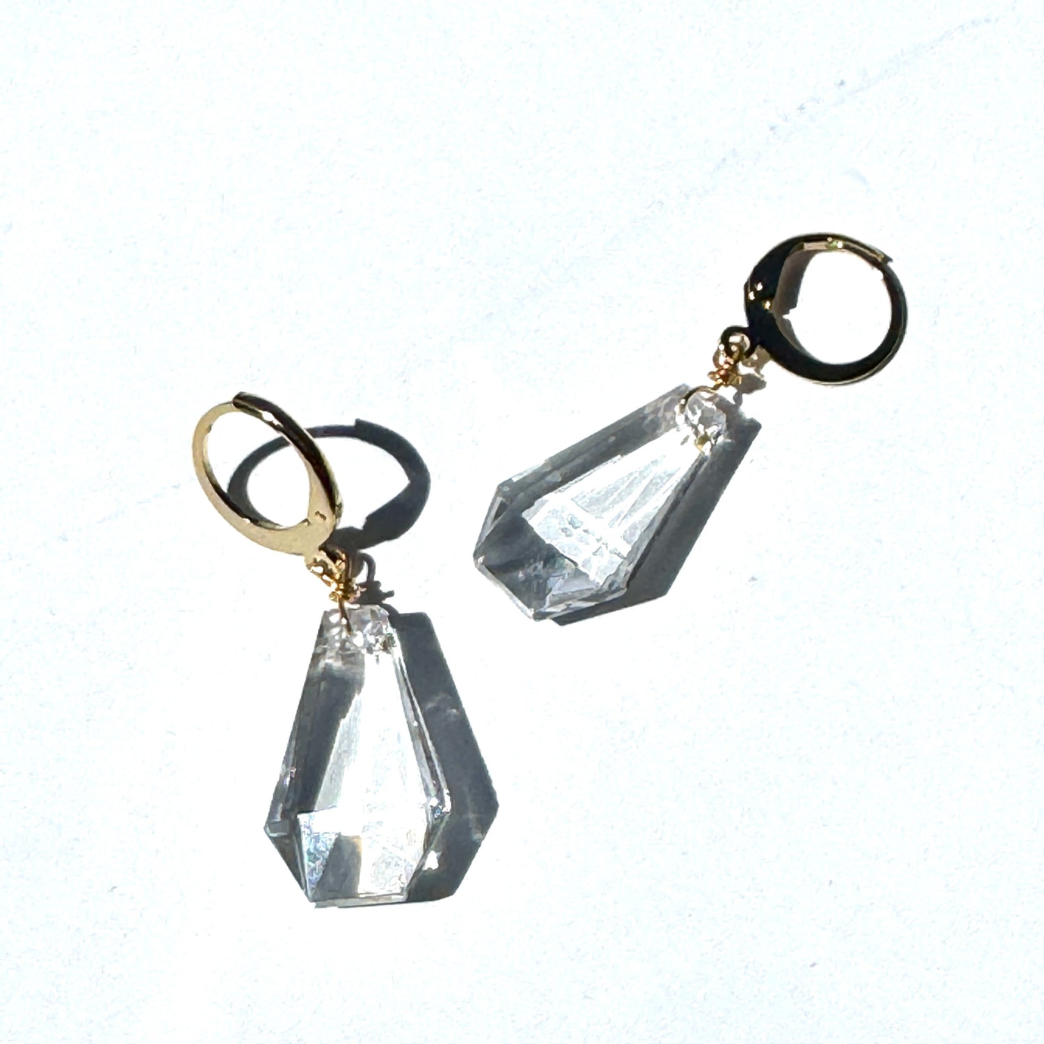 Clear Rare Czech Chandelier Glass Drop Earrings
