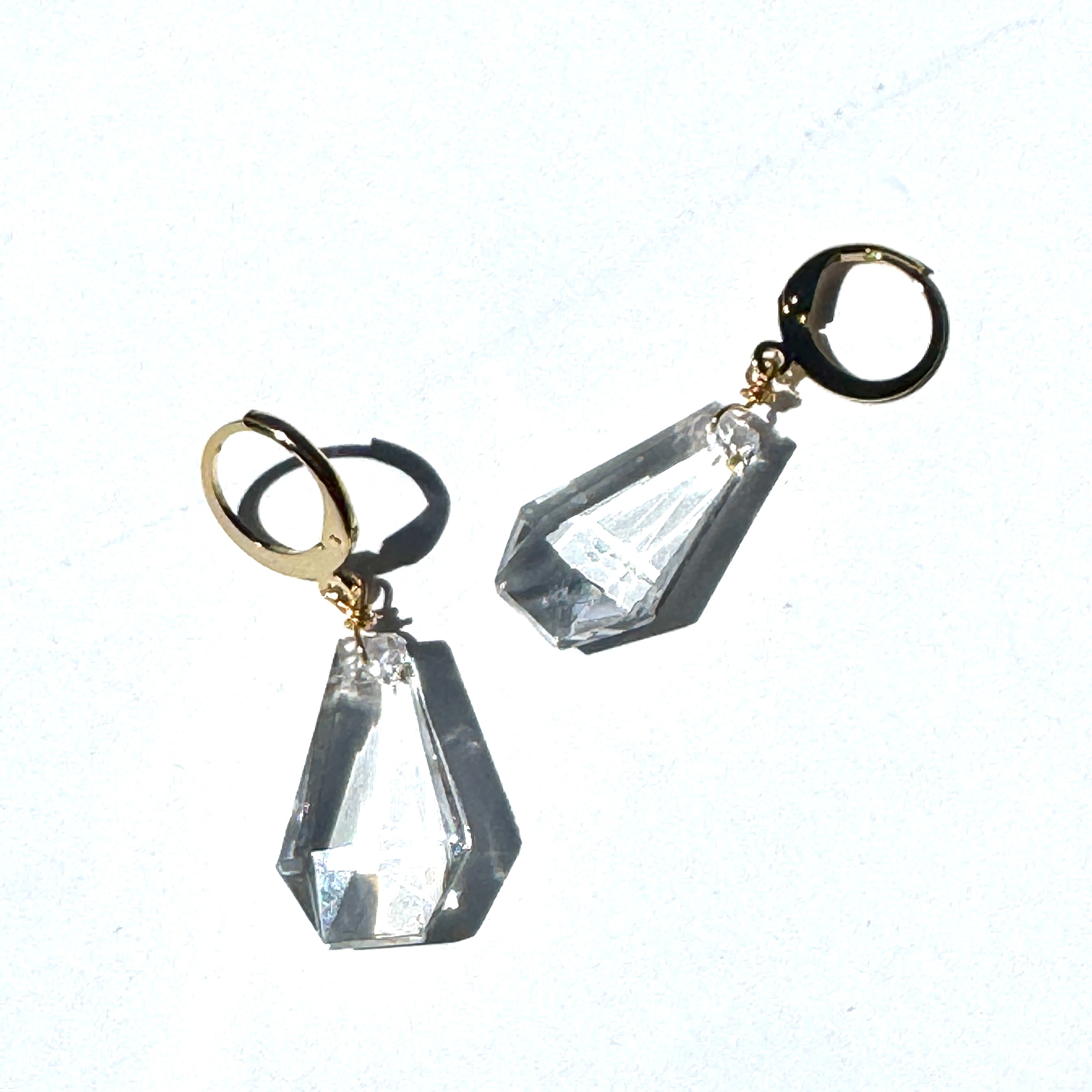Clear Rare Czech Chandelier Glass Drop Earrings