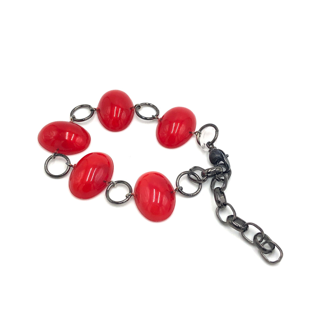Cherry Jelly Bean Stations Bracelet