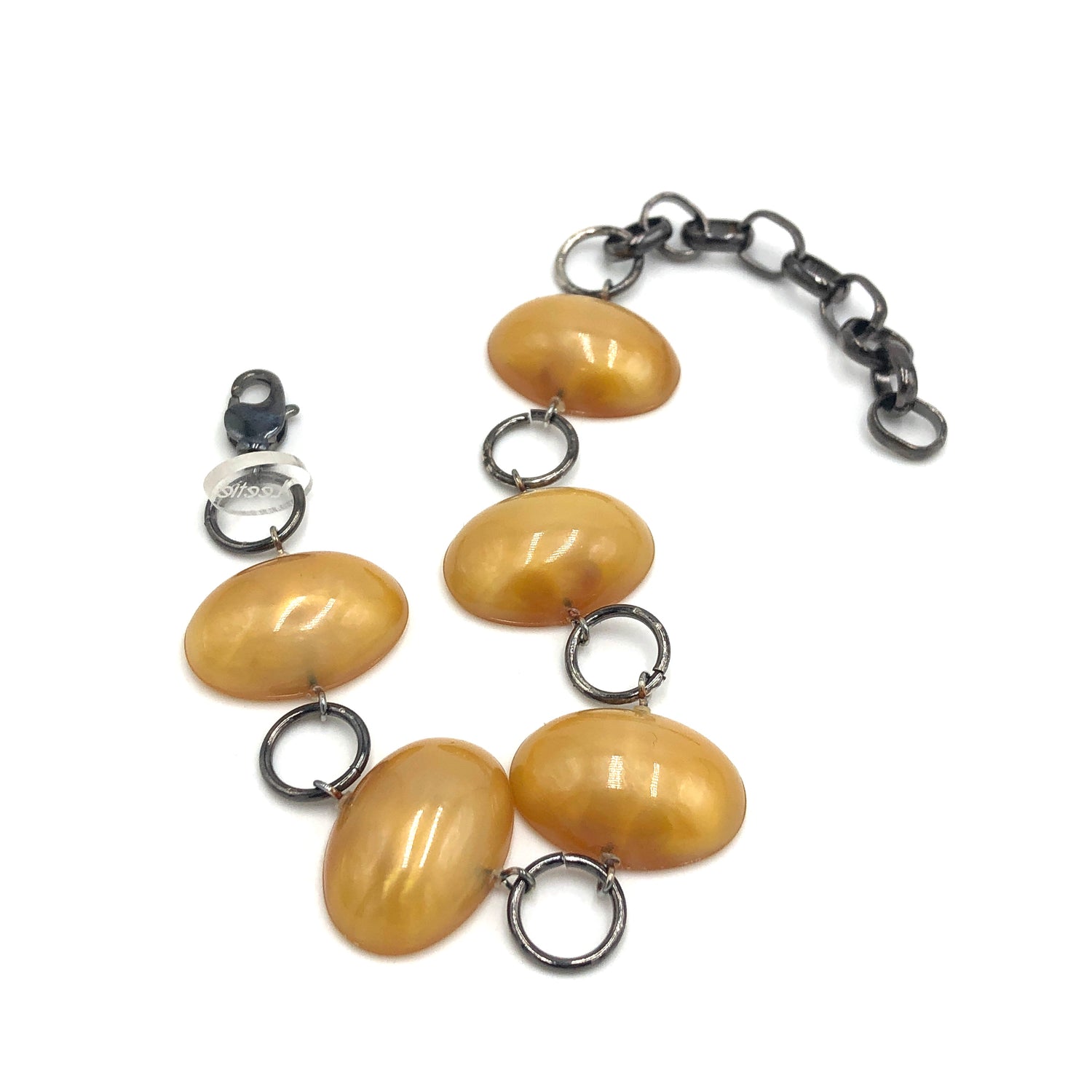 Gold Aura Jelly Bean Stations Bracelet