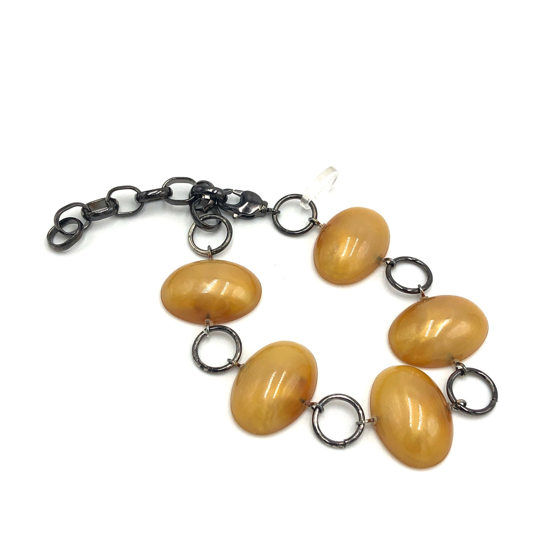 Gold Aura Jelly Bean Stations Bracelet