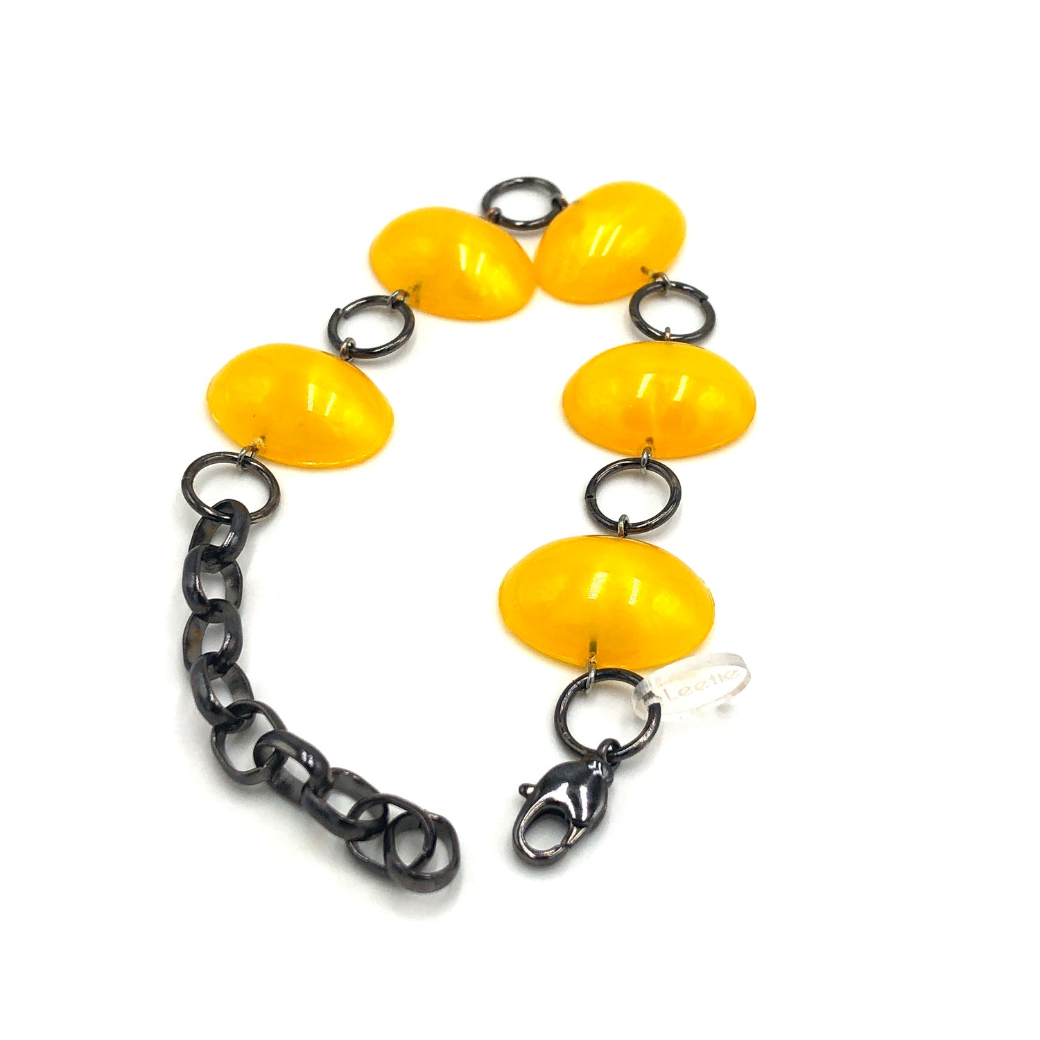 Yellow Jelly Bean Stations Bracelet