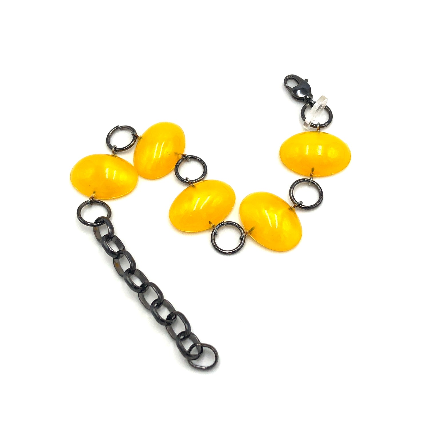 Yellow Jelly Bean Stations Bracelet