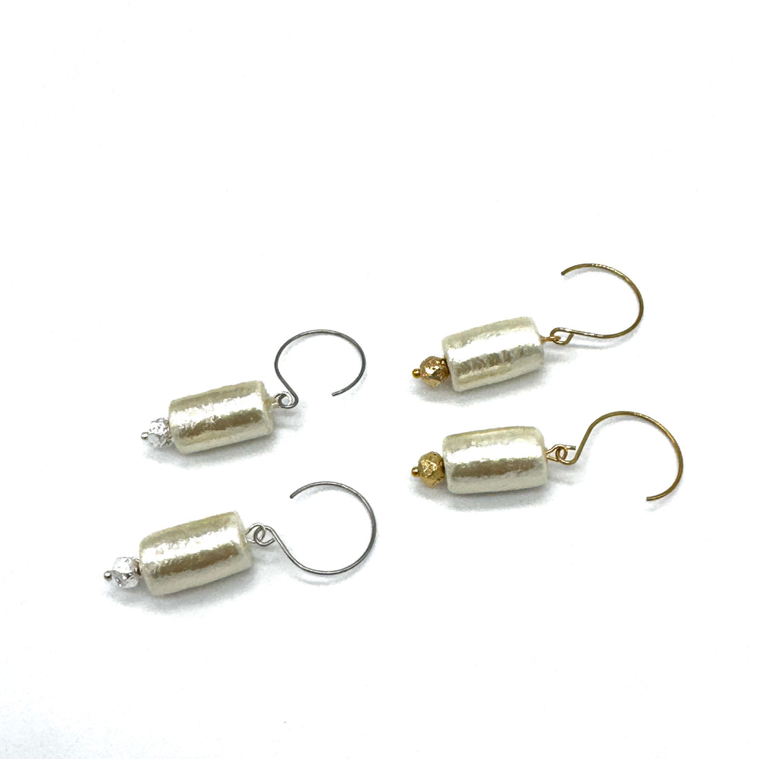 Lumière Cotton Pearl Drop Earrings