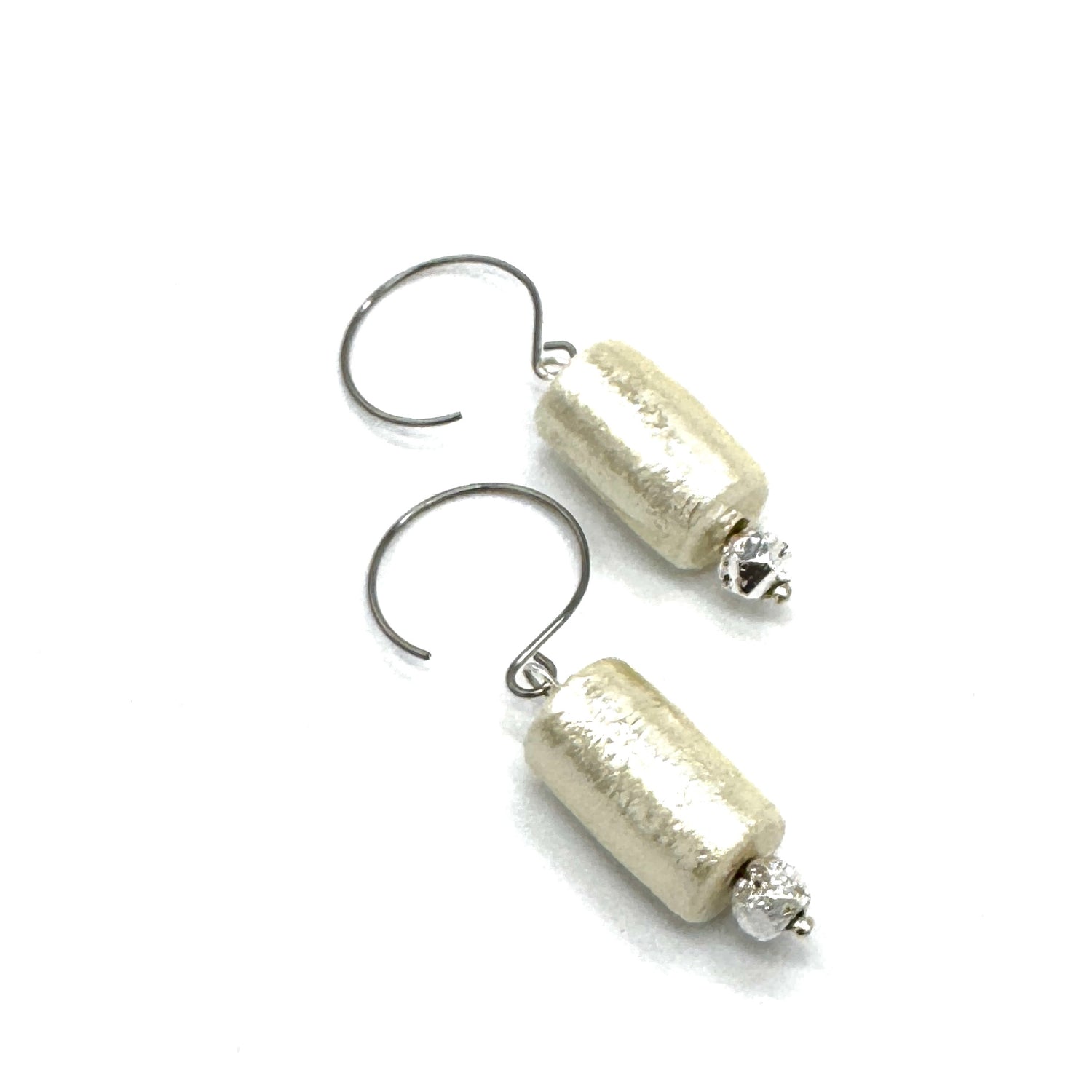 Lumière Cotton Pearl Drop Earrings