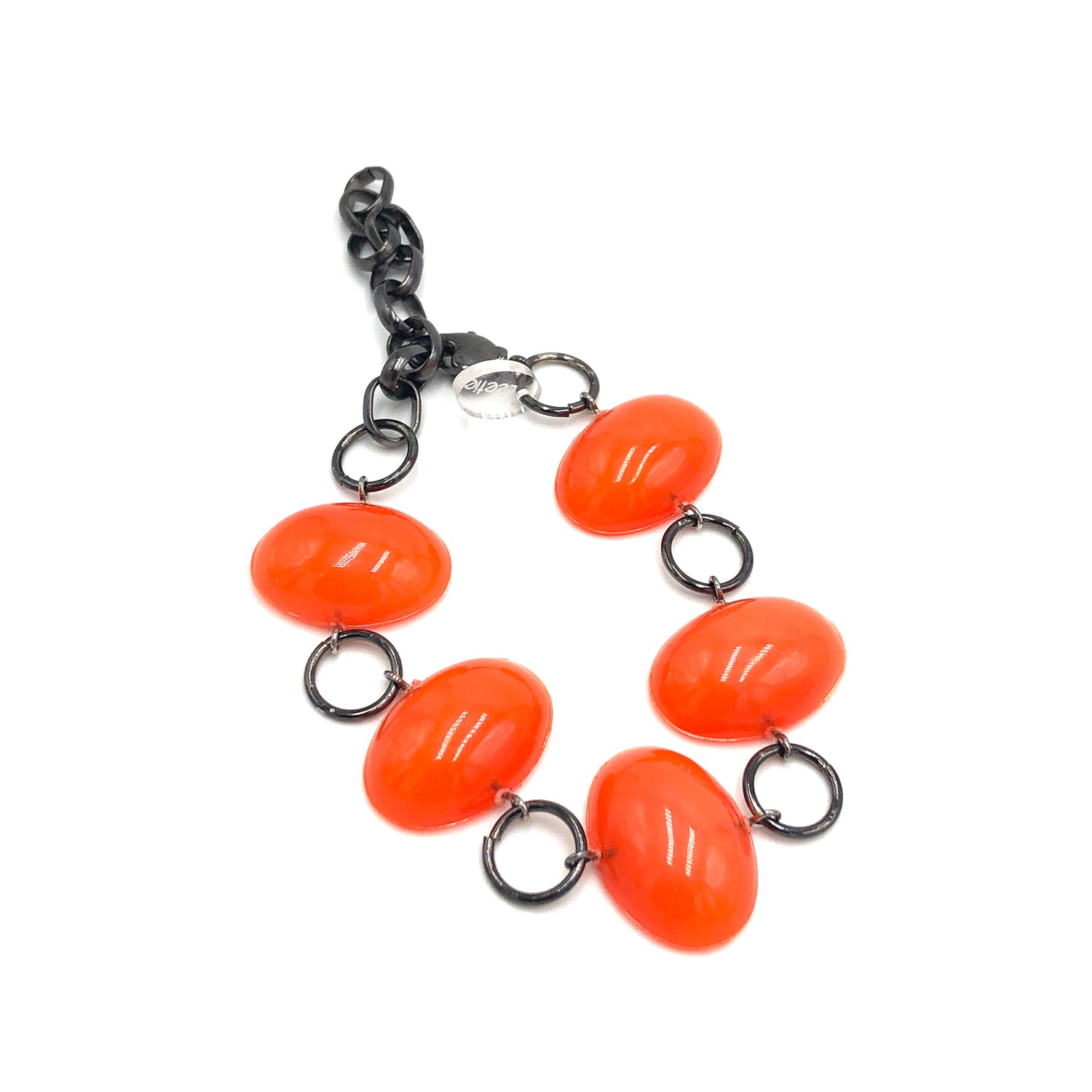 Orange Jelly Bean Stations Bracelet