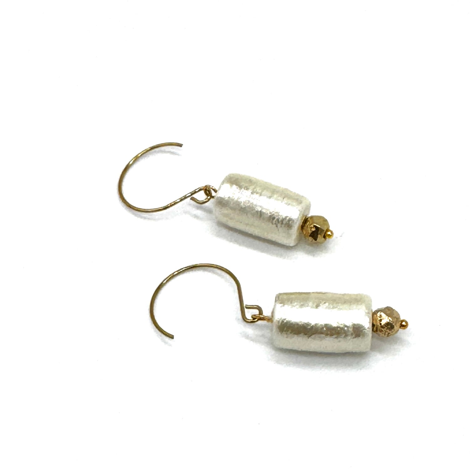 Lumière Cotton Pearl Drop Earrings