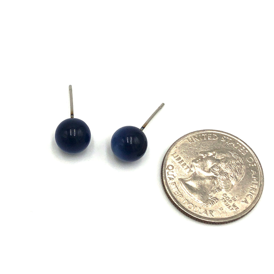 Denim Moonglow Ball Stud Earrings - 10mm
