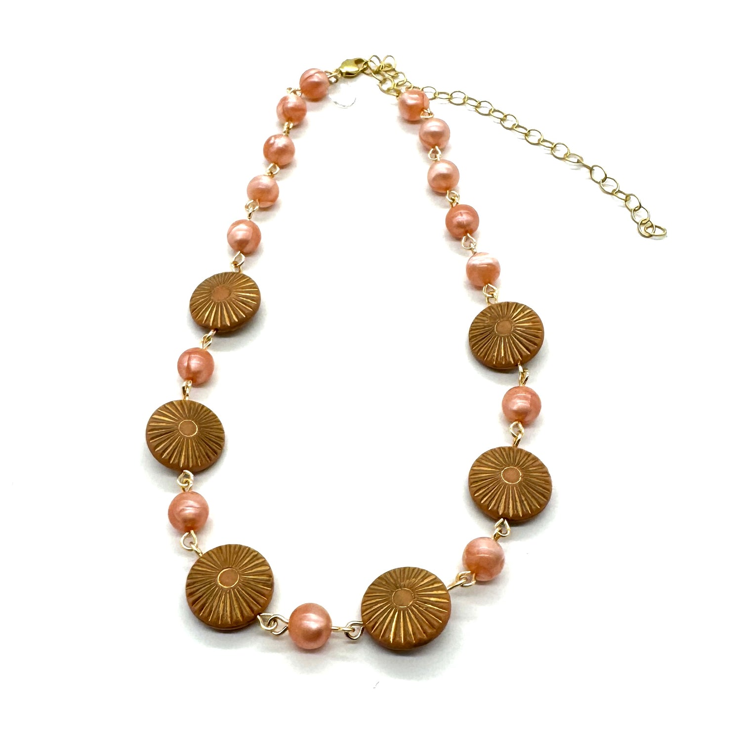 Radiating Peach Amelia Necklace