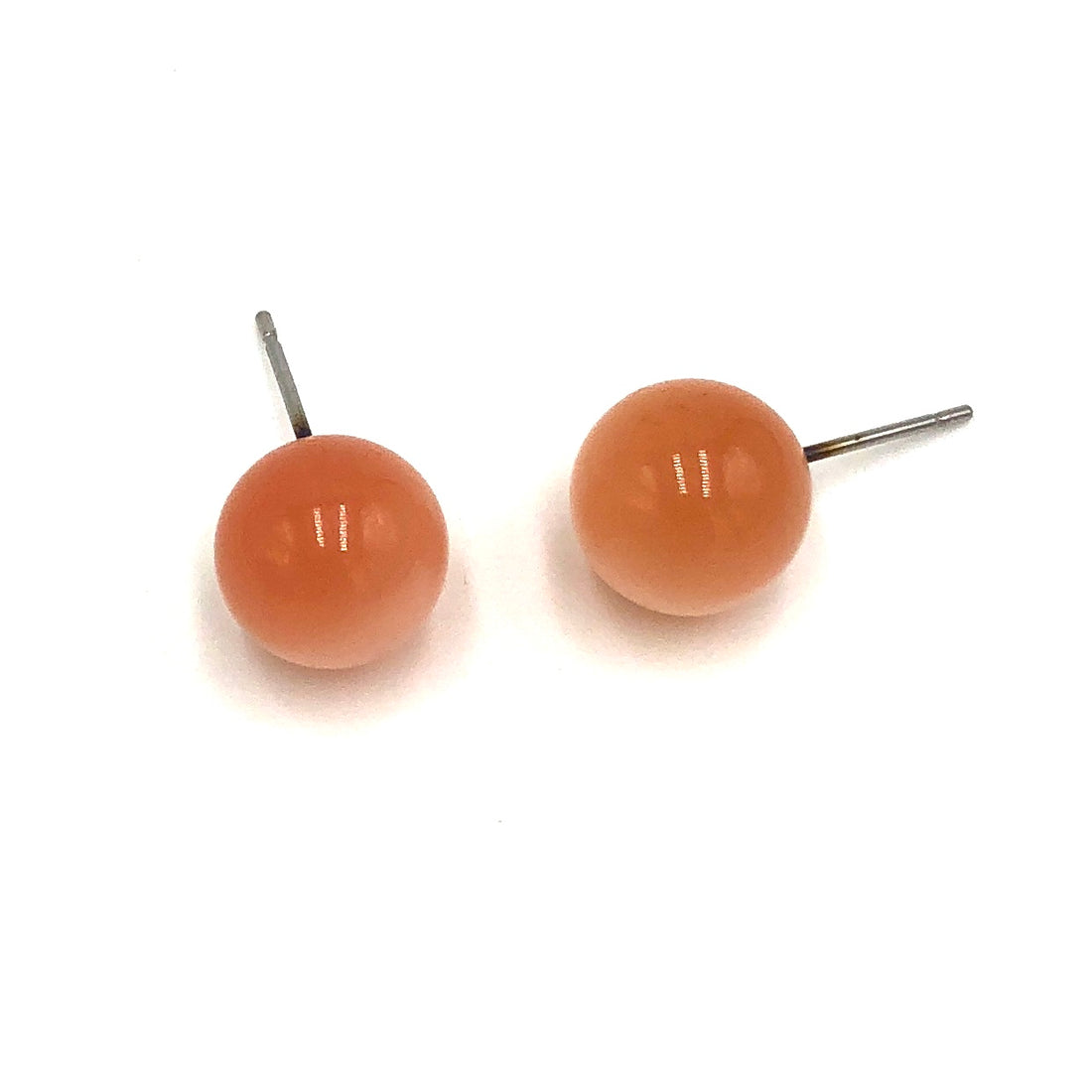 Dusty Pink Moonglow Ball Stud Earrings - 12mm