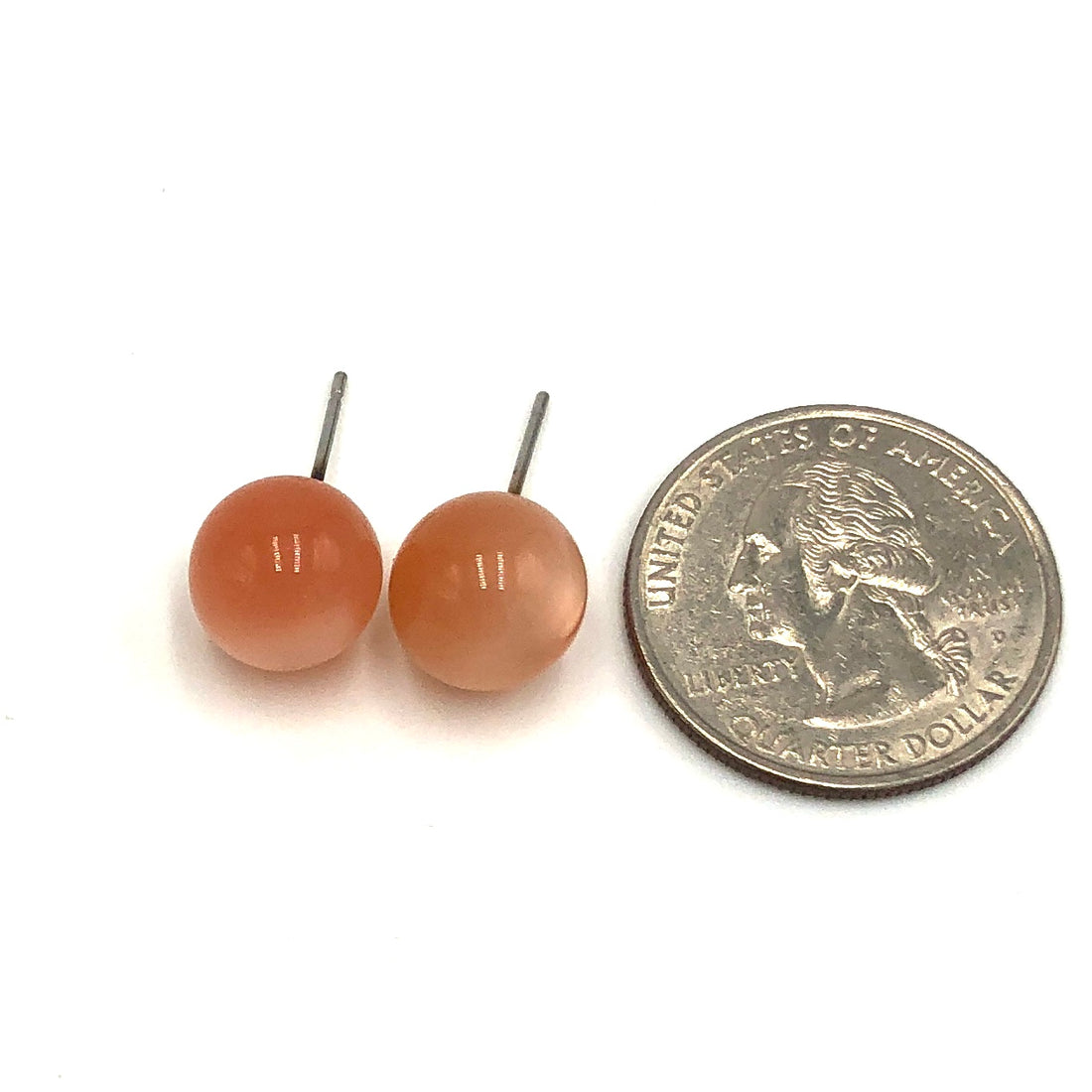Dusty Pink Moonglow Ball Stud Earrings - 12mm