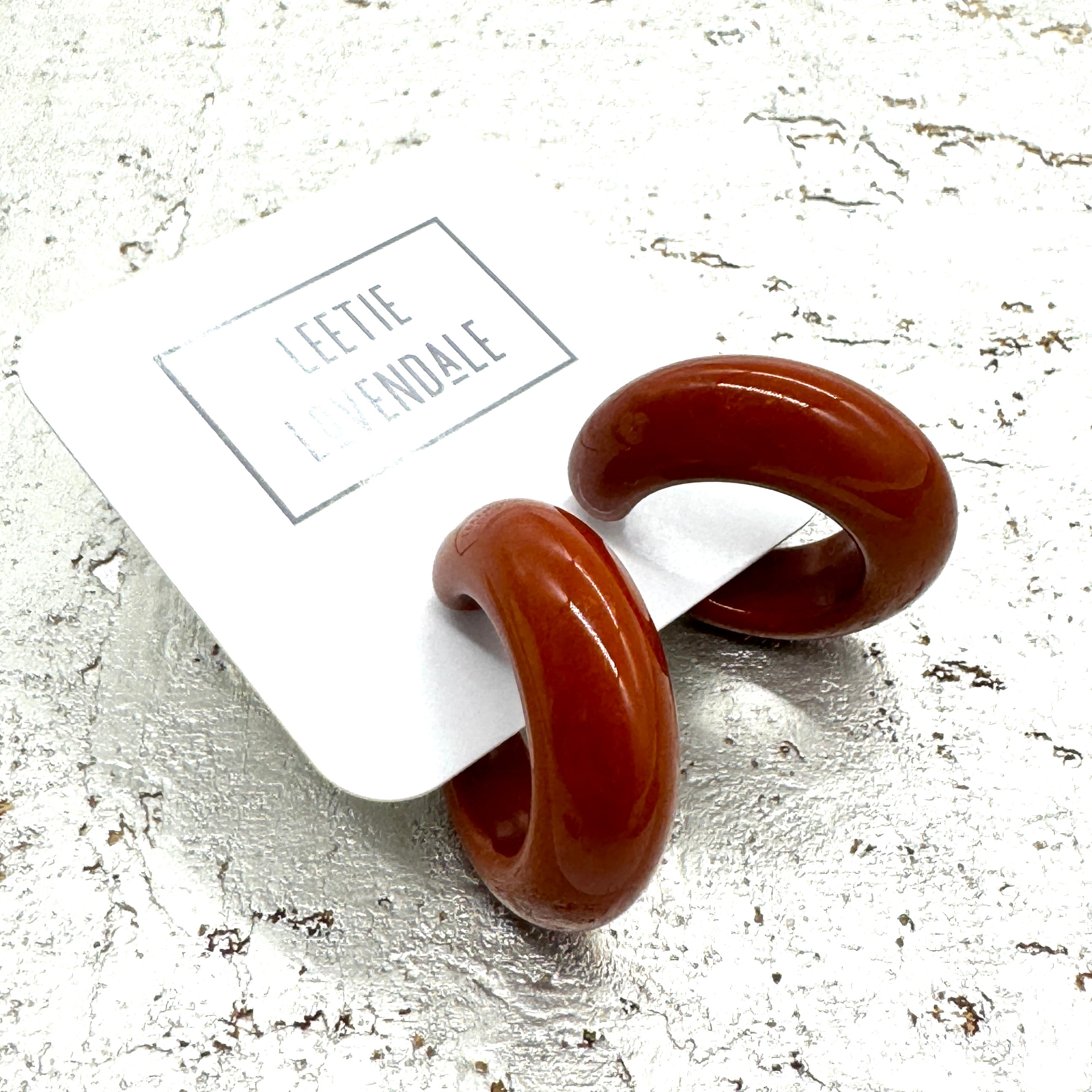 Burnt Rust Little Lucy Hoop Earrings