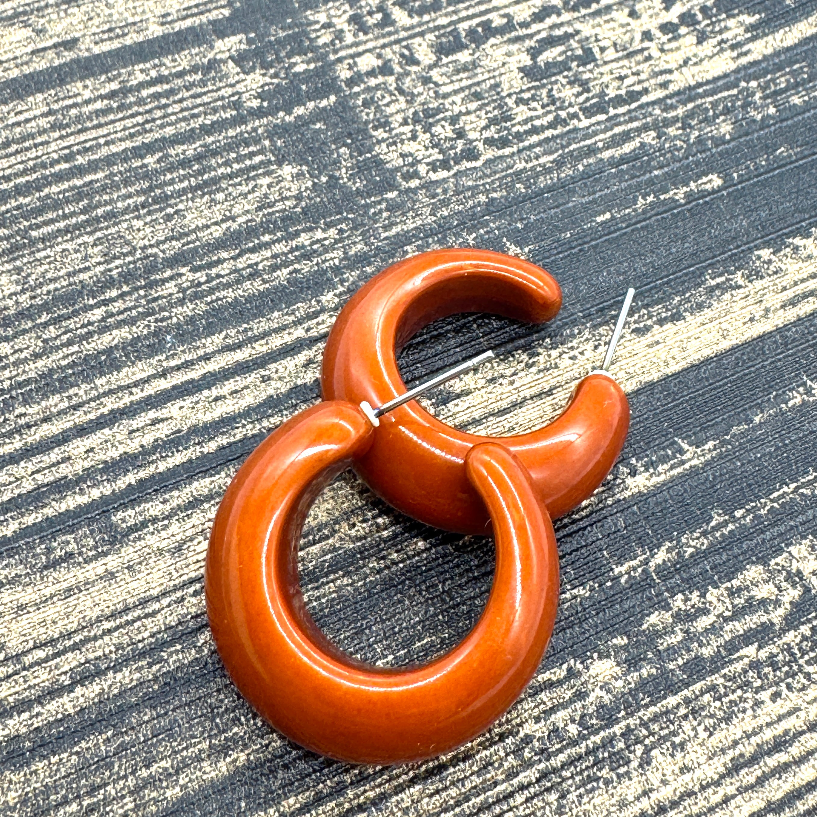 Burnt Rust Little Lucy Hoop Earrings