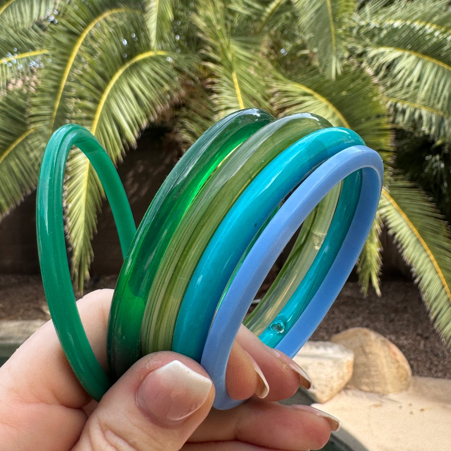 Seaside Mix Bangle Bracelet Stack - Stack 