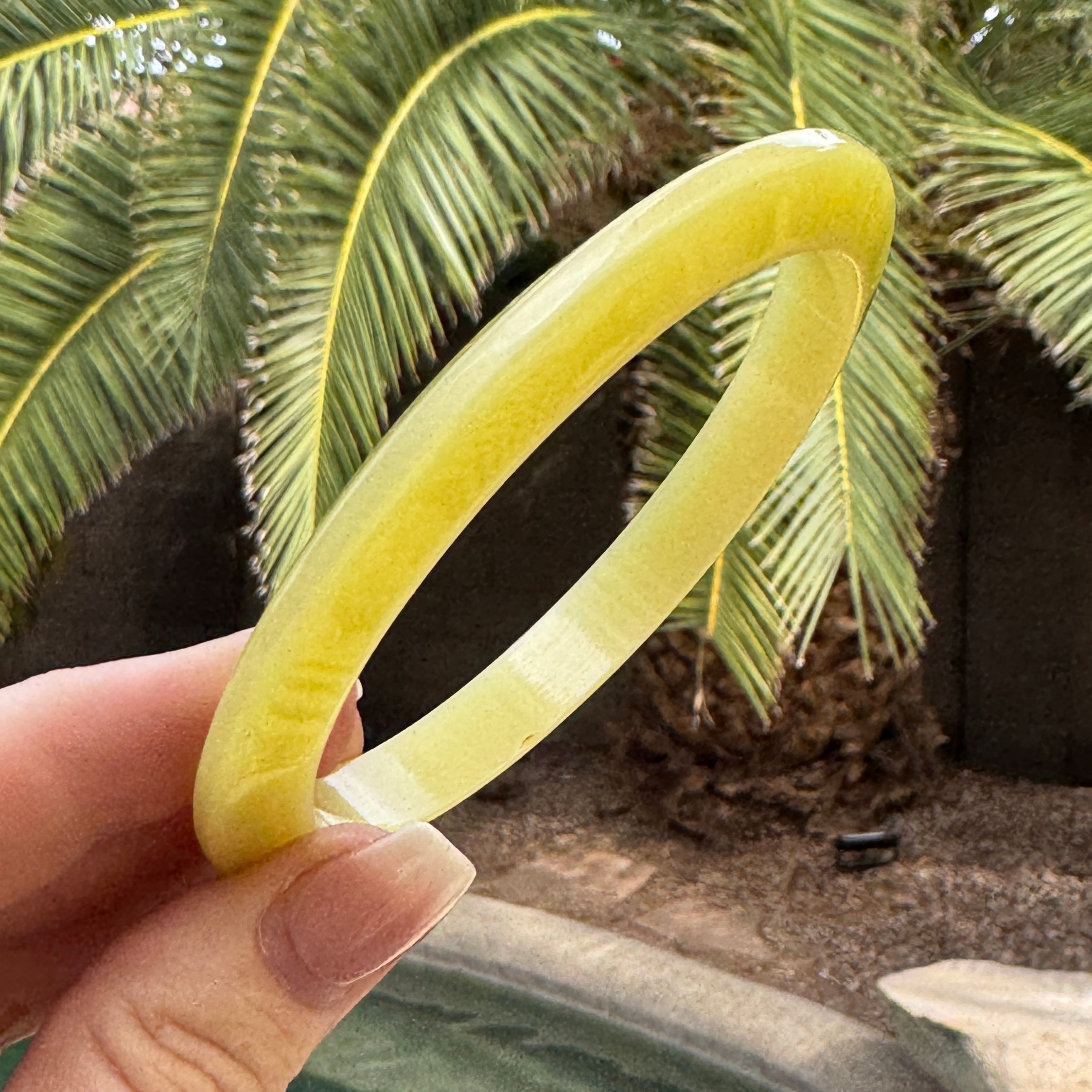 Butter Yellow Moonglow Beveled Bangle Bracelet - Best Plastics