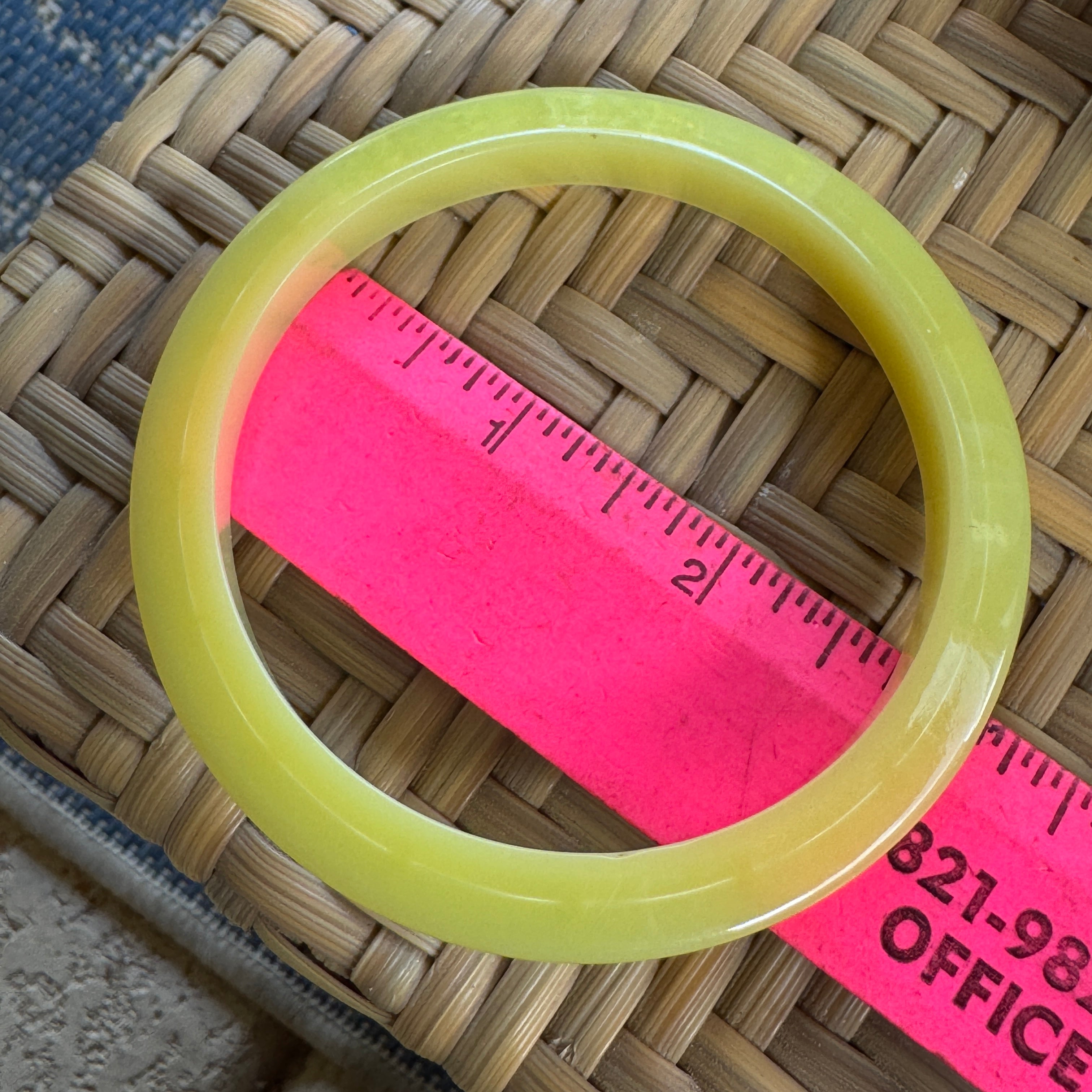 Butter Yellow Moonglow Beveled Bangle Bracelet - Best Plastics
