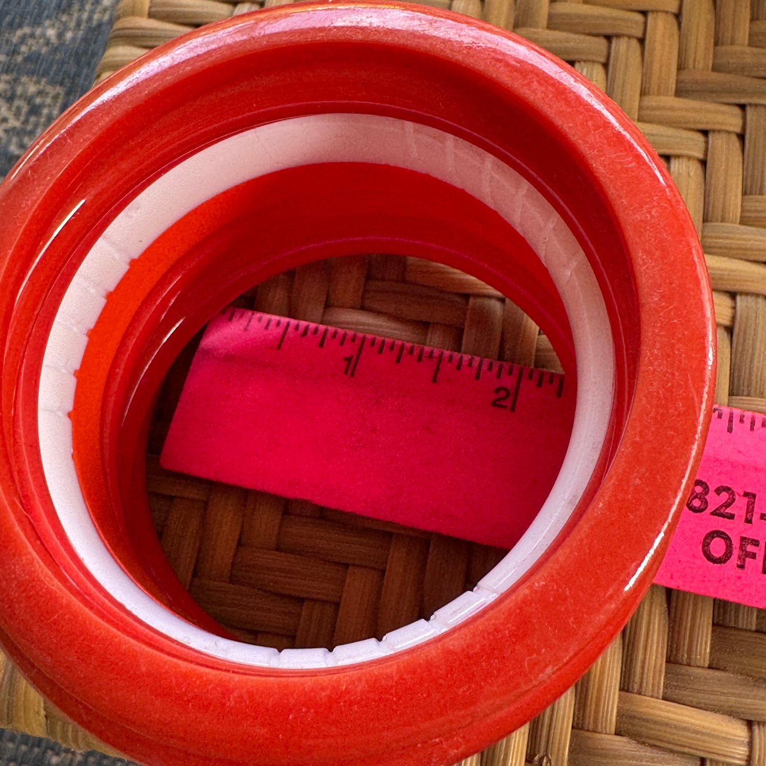 Coral &amp; White Bangle Bracelet Mix - Stack 