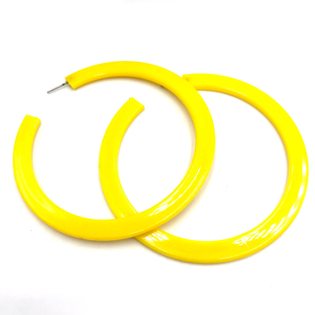 Yellow Acrylic Bangle Hoops