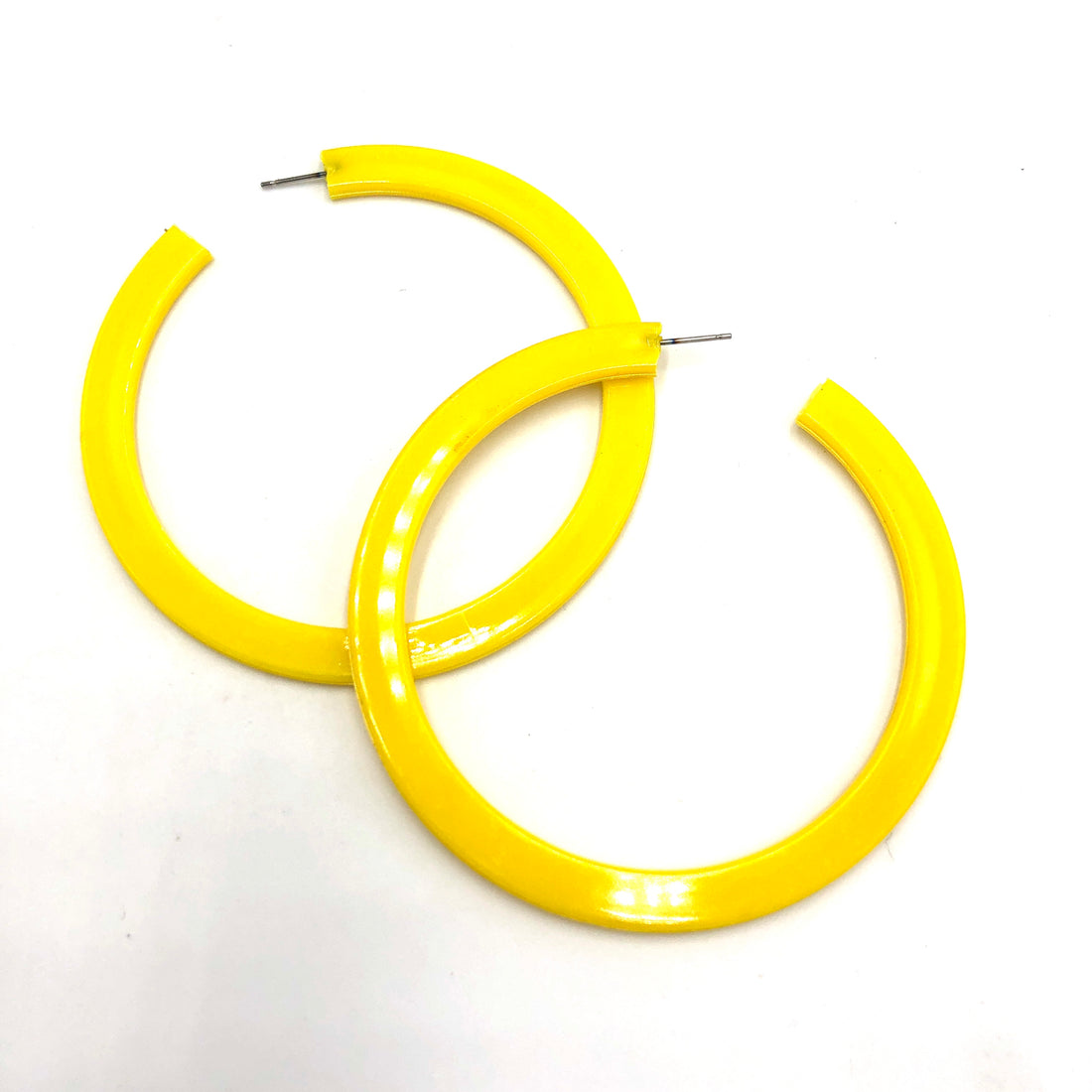 Yellow Acrylic Bangle Hoops