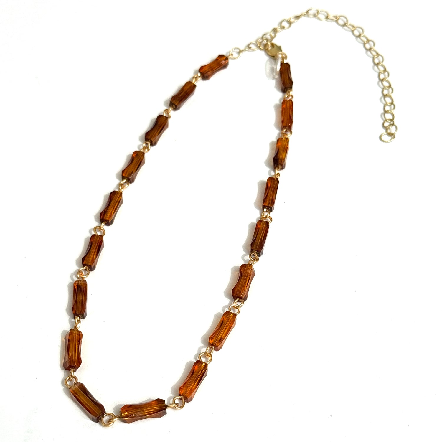 Cognac Tortoise Pinched Amelia Necklace