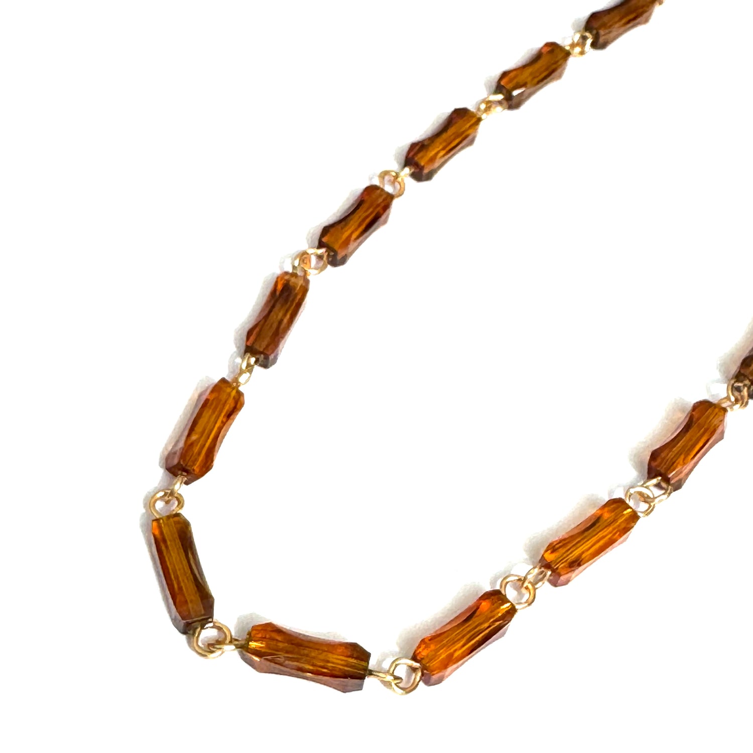 Cognac Tortoise Pinched Amelia Necklace