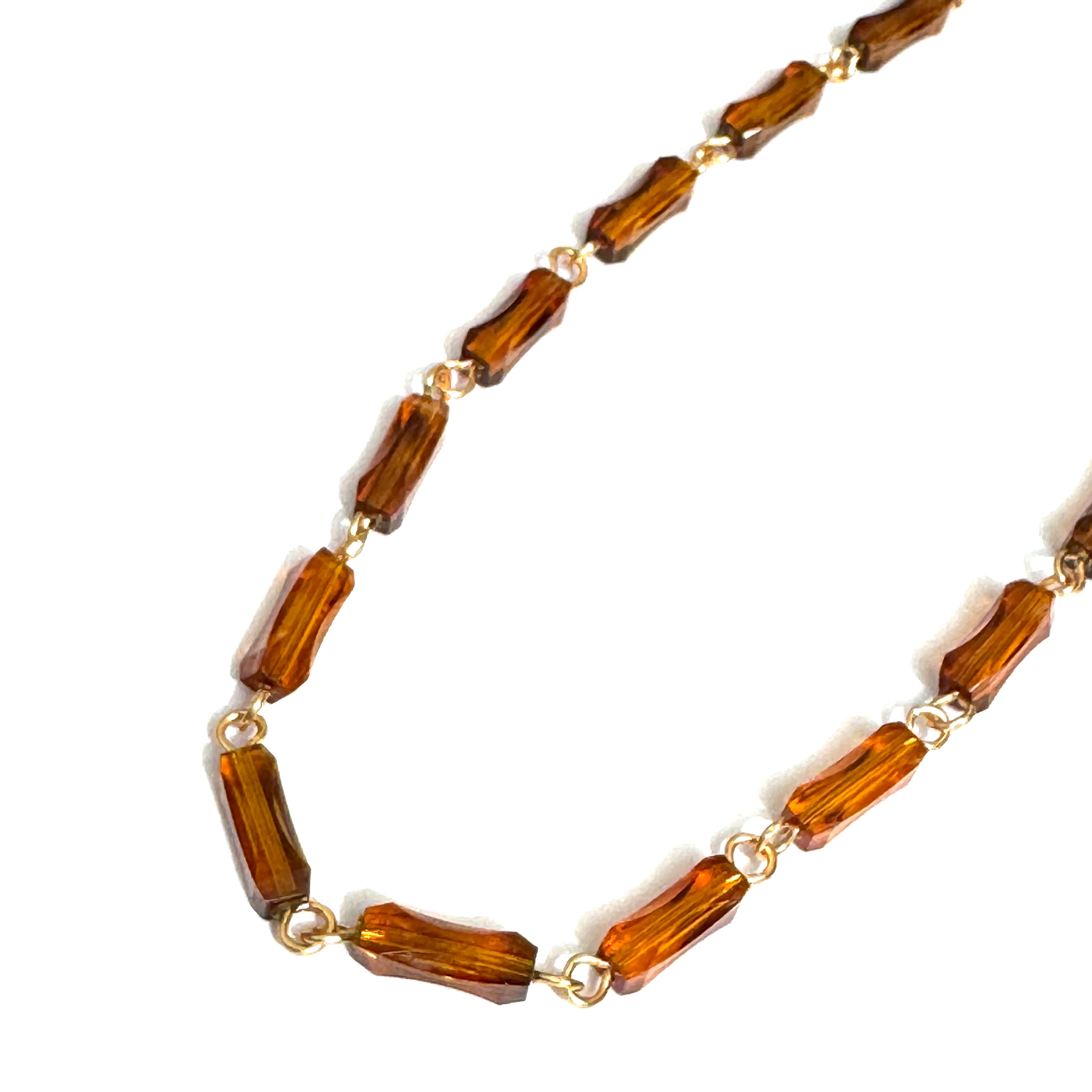 Cognac Tortoise Pinched Amelia Necklace