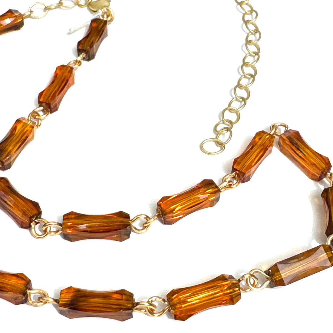 Cognac Tortoise Pinched Amelia Necklace