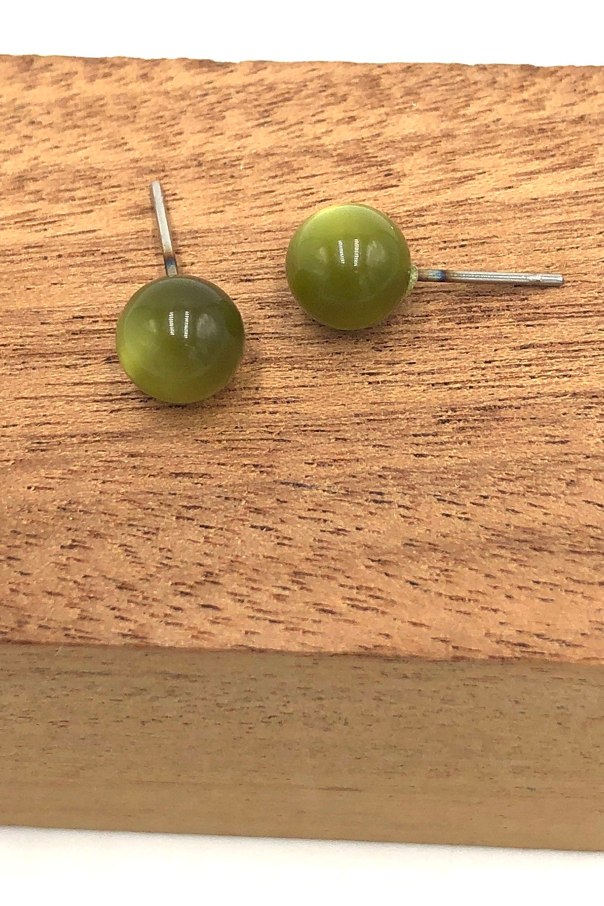 Olive Green Moonglow 8mm Studs