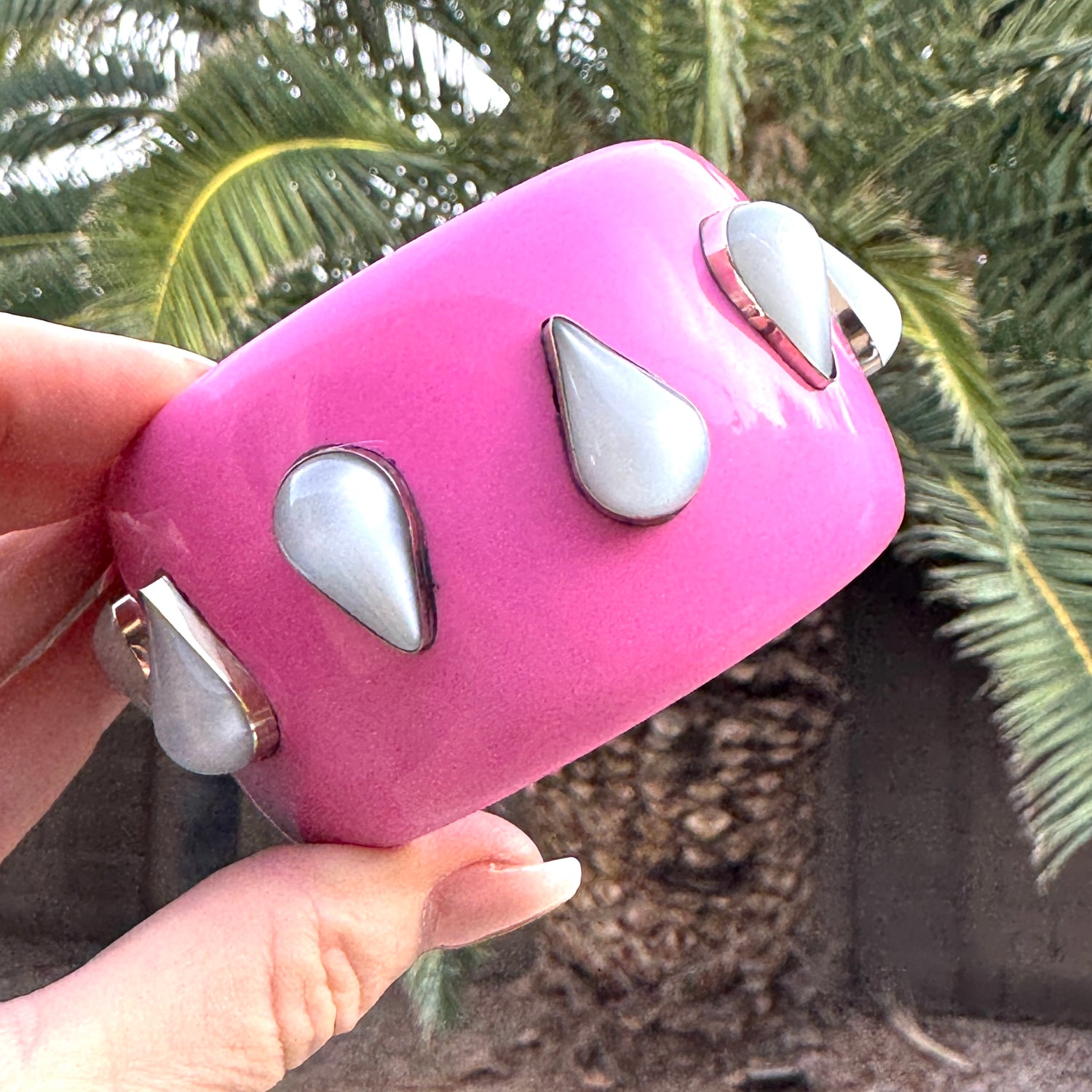 PRE-ORDER Pink &amp; Ice Moonglow Bangle Bracelet (Ships in 4-5 weeks)